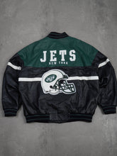 Vintage NFL New York Jets Leder College Jacke - XL