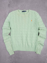 Ralph Lauren Vintage Ralph Lauren Zopfmuster Strickpullover - S, Grün, Größe S, unisex, Zustand Sehr gut, Preis 49.95€ – Vorderansicht