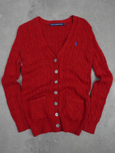 Ralph Lauren Vintage Ralph Lauren Zopfmuster Strickpullover - XS, Rot, Größe XS, unisex, Zustand Sehr gut, Preis 59.95€ – Vorderansicht