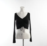 H&M Damen Crop Langarmshirt - S, Schwarz, Größe S, Damen, Zustand Sehr Gut, Preis 5€ – Vorderansicht