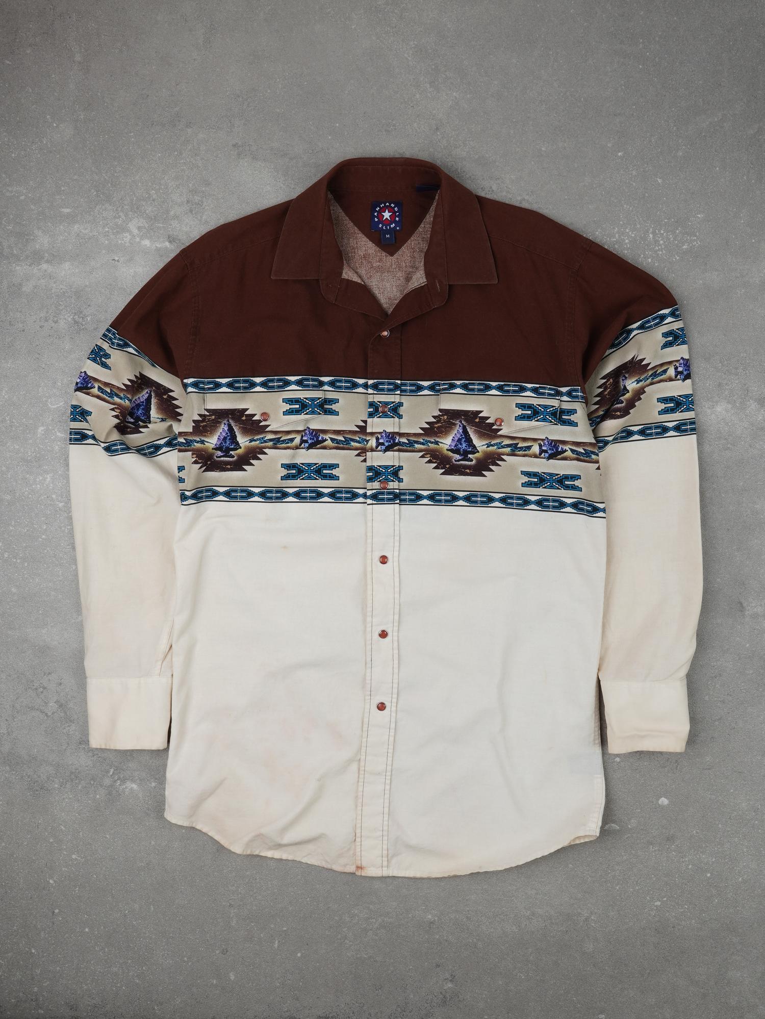 Vintage 90s Western Aztec Eagle Hemd - M