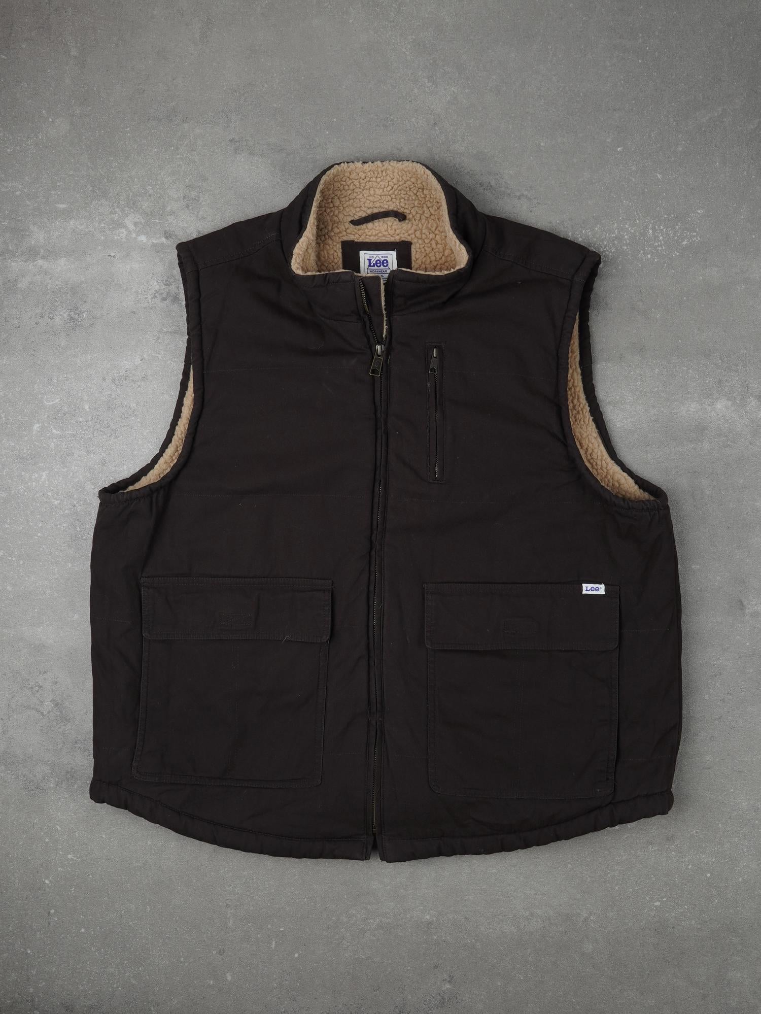 Vintage Lee Sherpa Lined Weste Jacke - XL