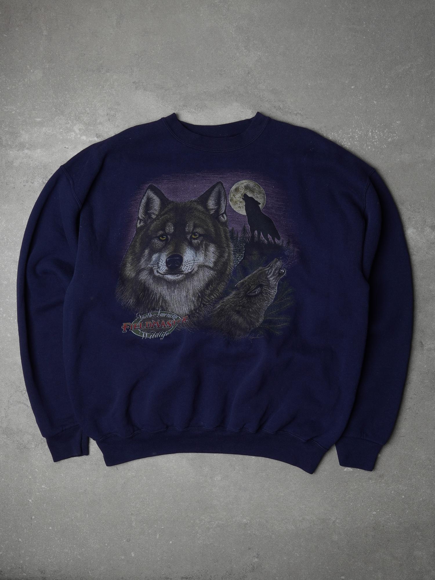 Vintage Fieldmaster 90s Wolf Wildlife Sweater - XL