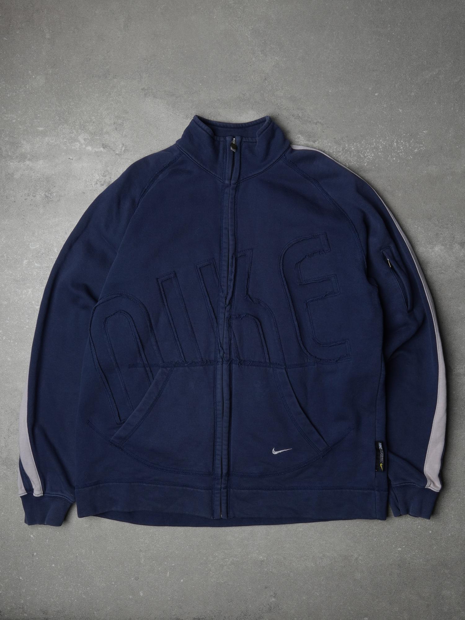 Vintage Nike 2000s Big Logo Zip Sweater - L