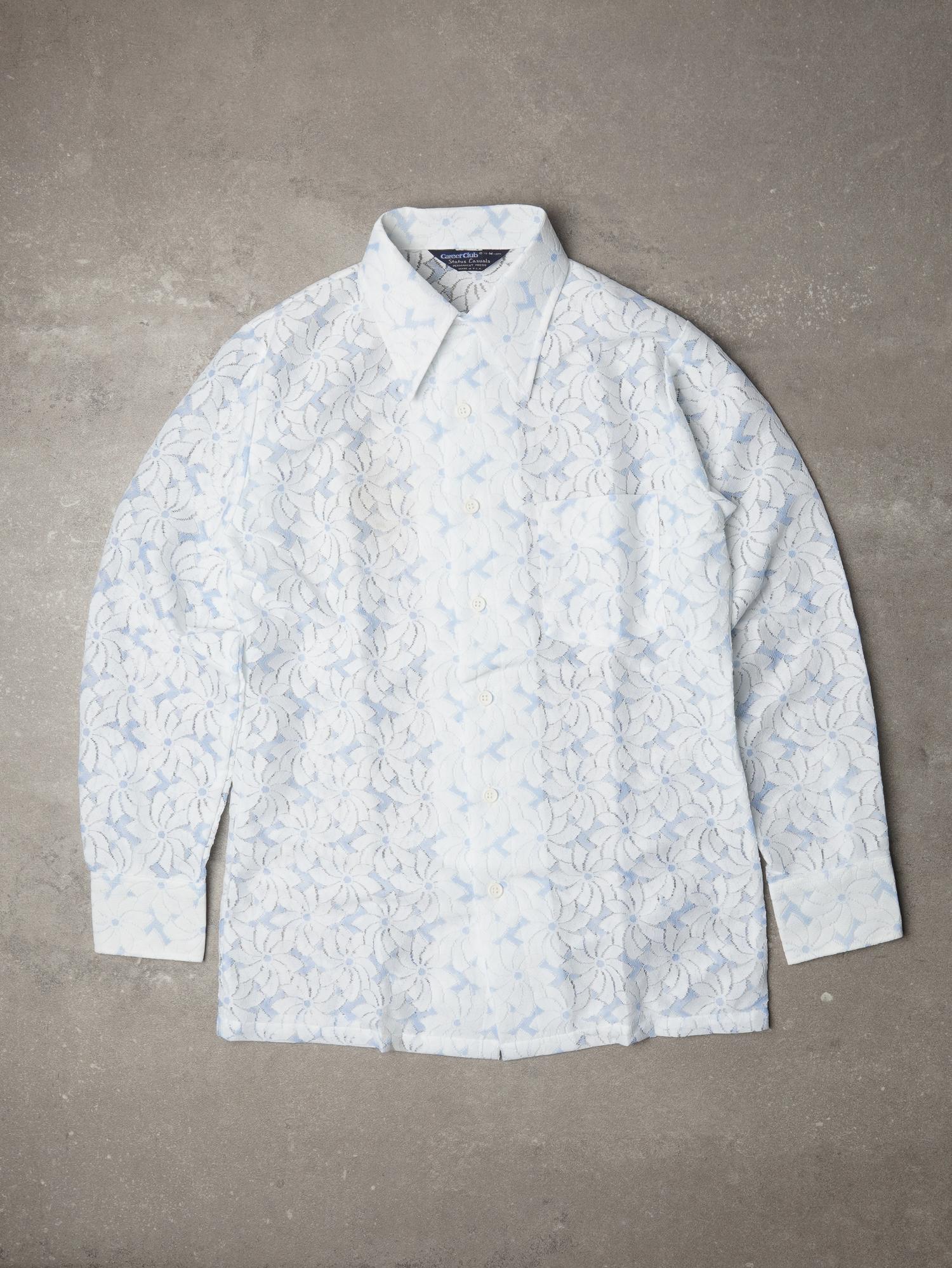 Vintage Y2K Floral Lace Hemd - M