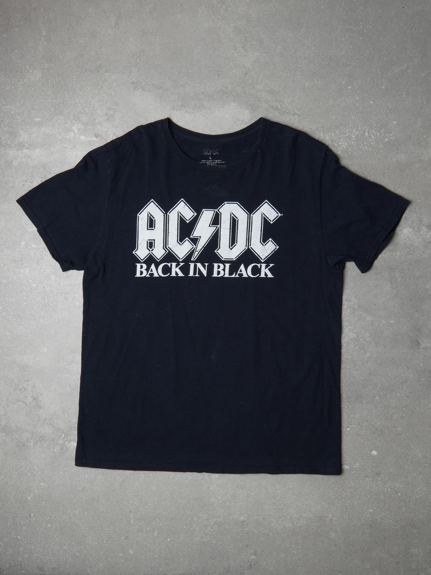 Vintage ACDC Back in Black T-Shirt - L