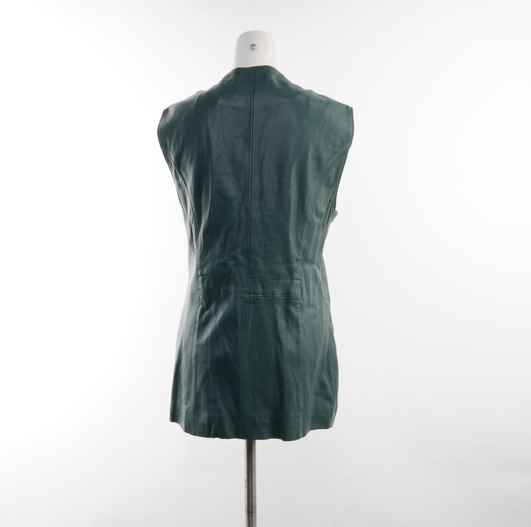 Second Hand Damen Leder Weste - L, Grün, Größe L, Damen, Zustand Sehr Gut, Preis 25€ – Rückansicht