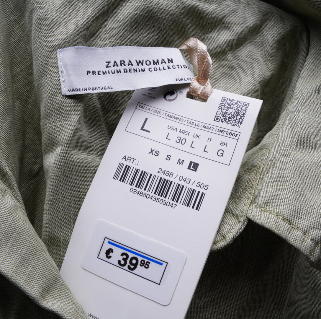 Zara Damen Hemd Kleid - L, Grün, Größe L, Damen, Zustand Neu mit Etikett, Preis 25€ – Etikett