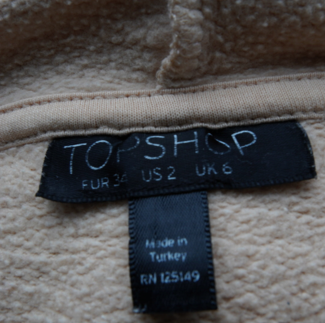 Topshop Damen Kapuzenpullover - XS, Beige, Größe XS, Damen, Zustand Gut, Preis 3€ – Etikett