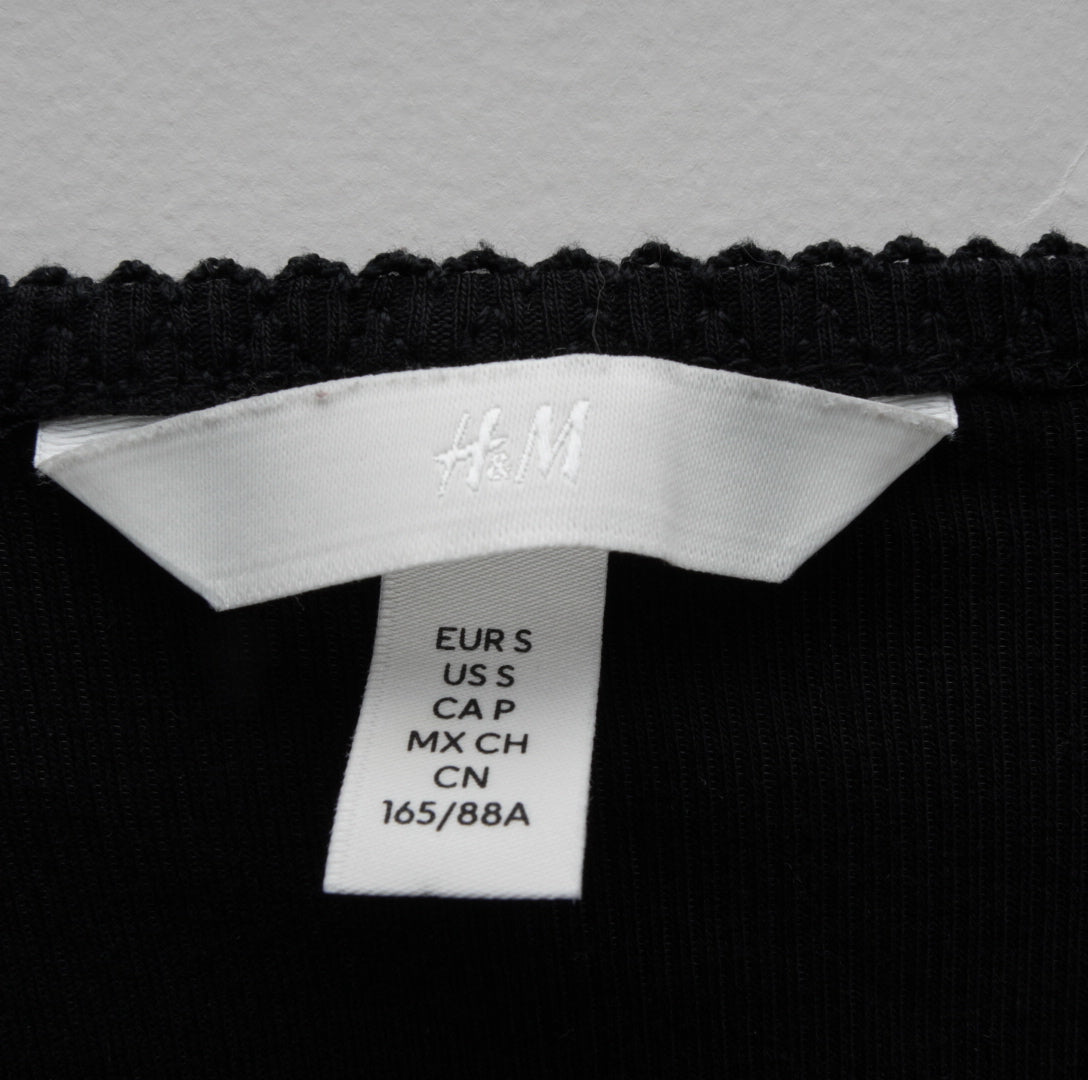 H&M Damen Crop Langarmshirt - S, Schwarz, Größe S, Damen, Zustand Sehr Gut, Preis 5€ – Etikett