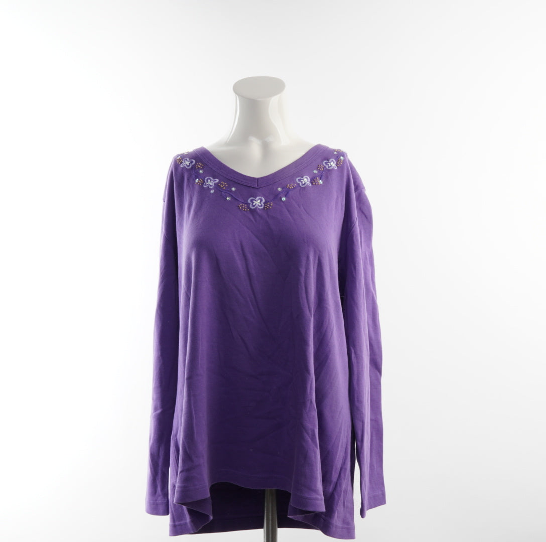 Denim Co Damen Langarmshirt -  XL, Lila, Größe XL, Damen, Zustand Sehr Gut, Preis 3€ – Vorderansicht