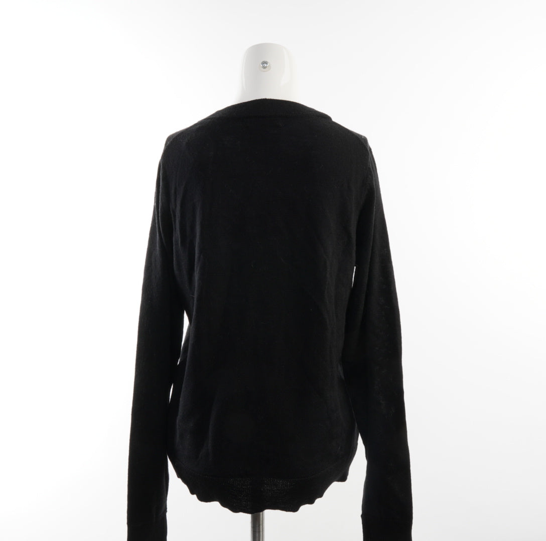 Second Hand Damen Merino Wollpullover - M, Schwarz, Größe M, Damen, Zustand Neu mit Etikett, Preis 25€ – Rückansicht