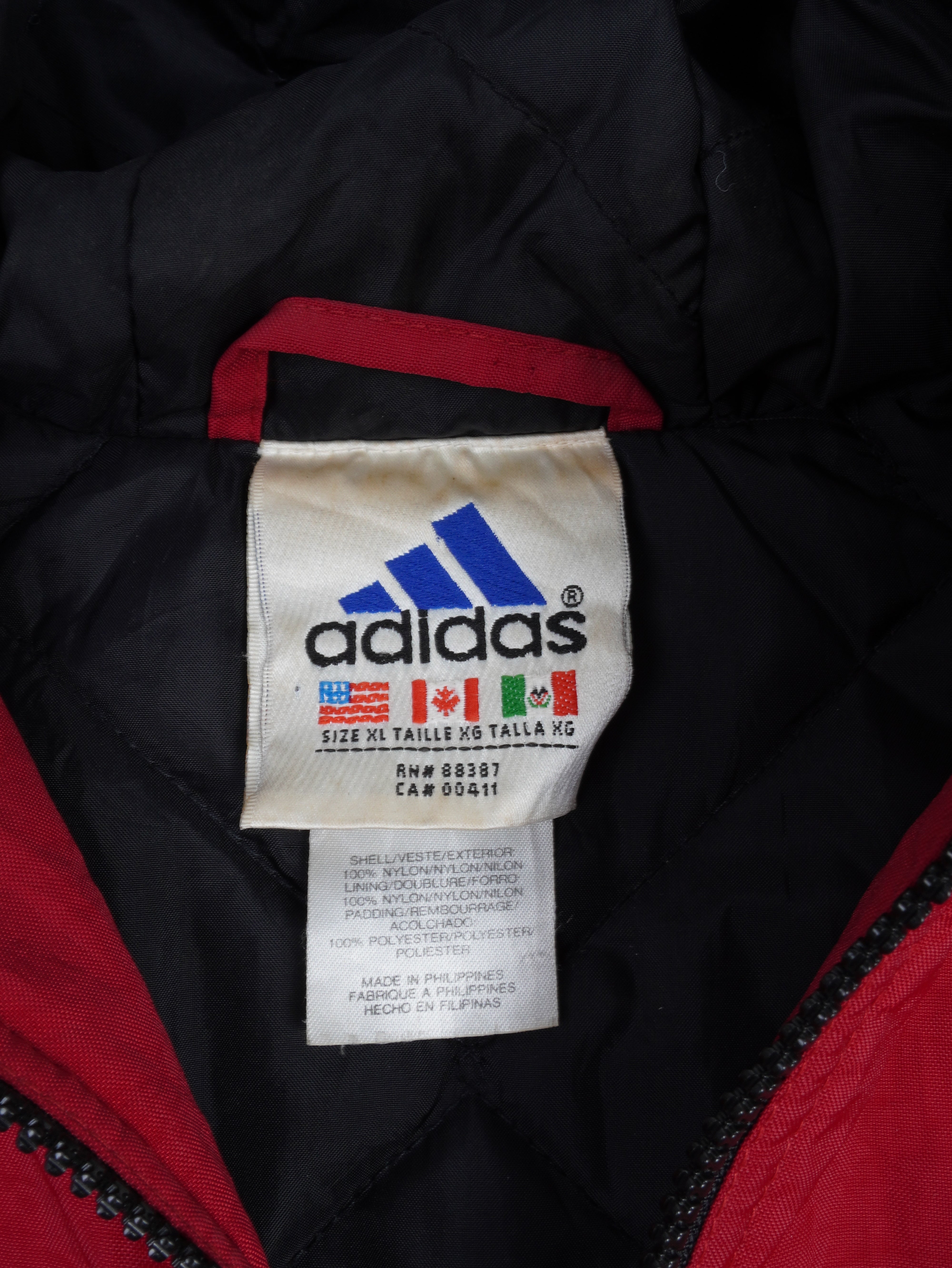 Adidas Vintage Adidas 90s Jacke - XL, Rot, Größe XL, unisex, Zustand Sehr gut, Preis 59.95€ – Etikett