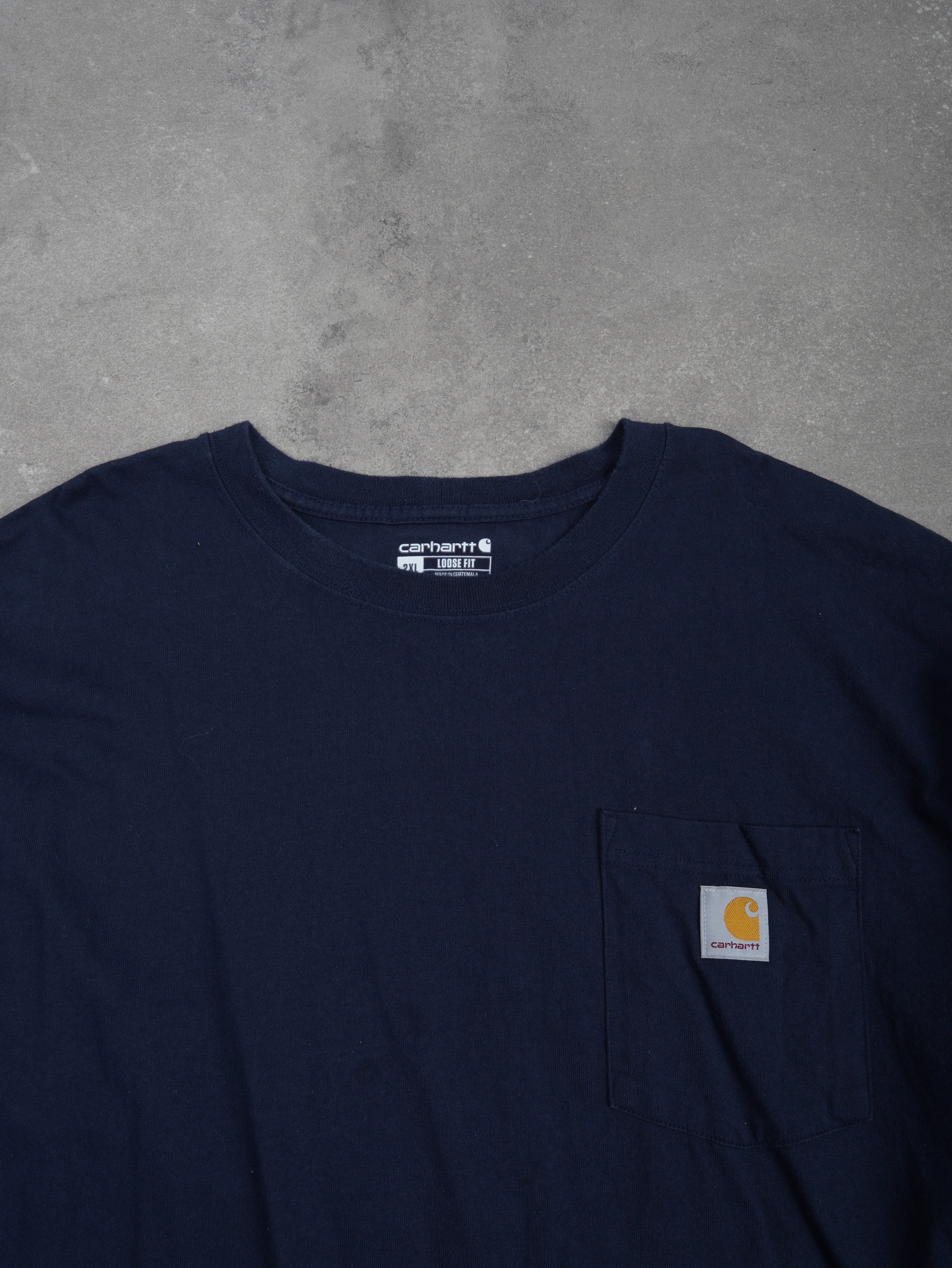 Carhartt Vintage Carhartt Langarmshirt - 2XL, Blau, Größe 2XL, unisex, Zustand Sehr Gut, Preis 29.95€ – Rückansicht