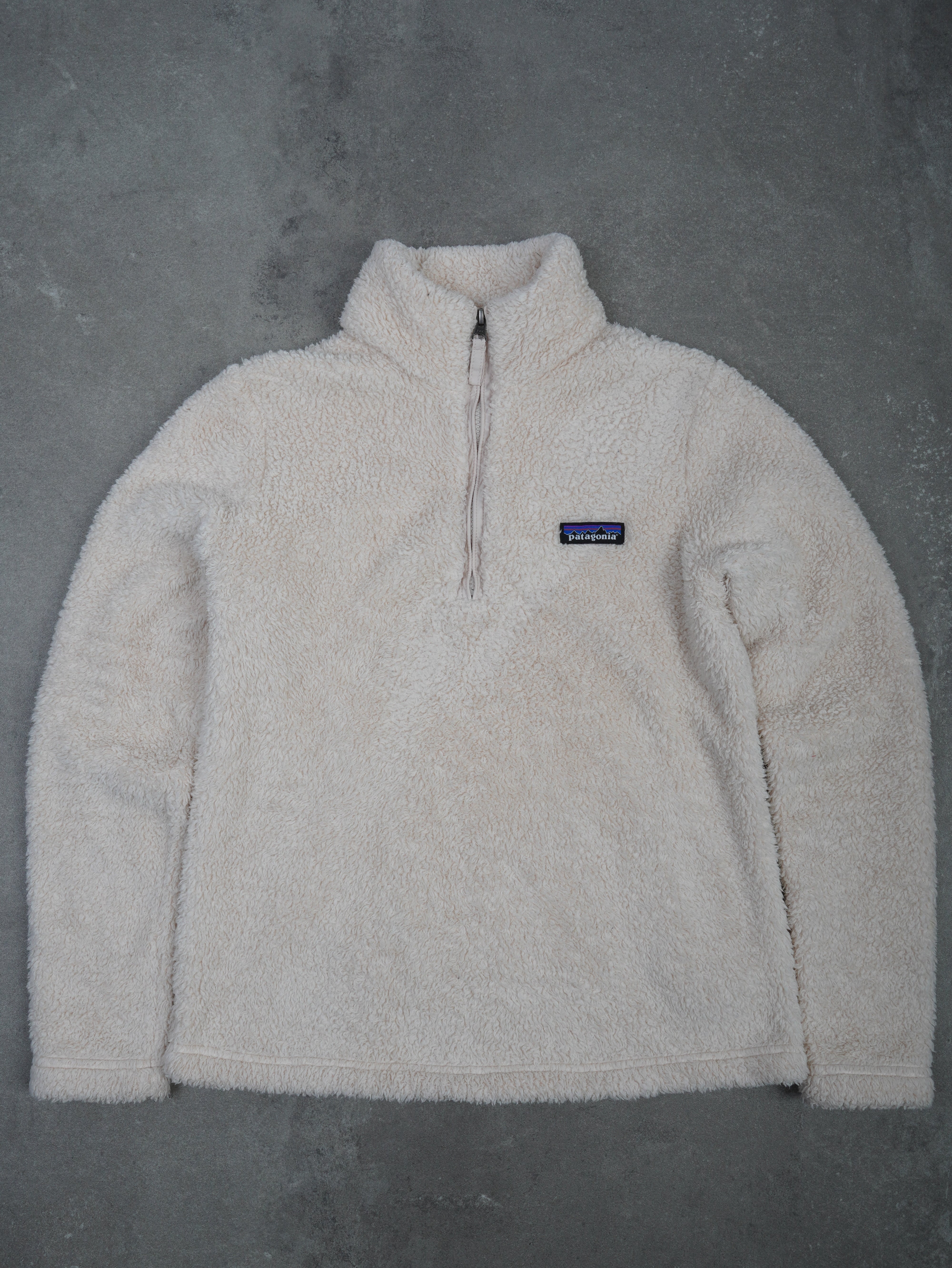 Patagonia Vintage Patagonia Teddy Fleecepullover - S, Weiß, Größe S, unisex, Zustand Sehr gut, Preis 79.95€ – Vorderansicht