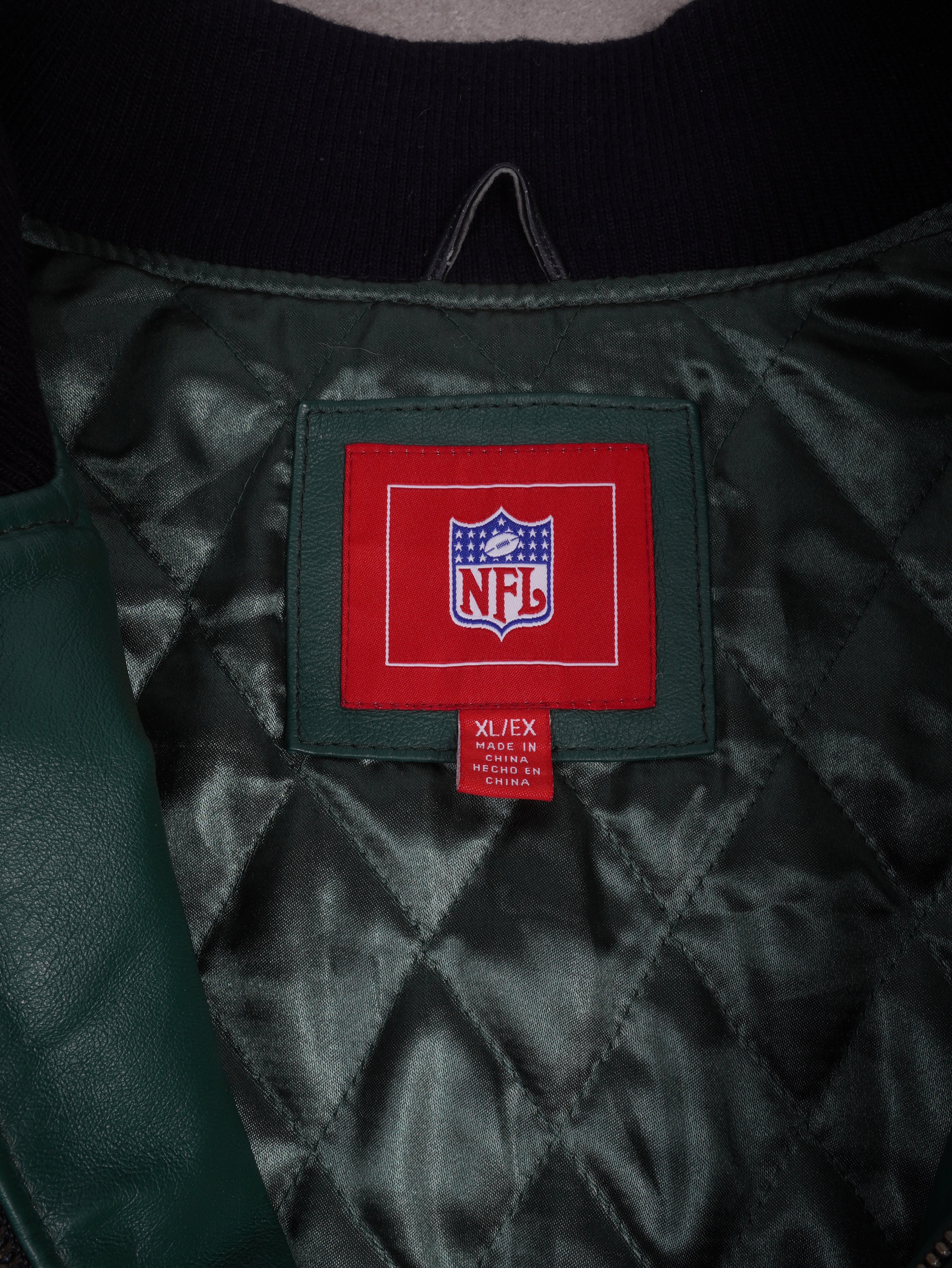 NFL Vintage NFL New York Jets Leder College Jacke - XL, Schwarz, Größe XL, unisex, Zustand Sehr gut, Preis 399.95€ – Etikett