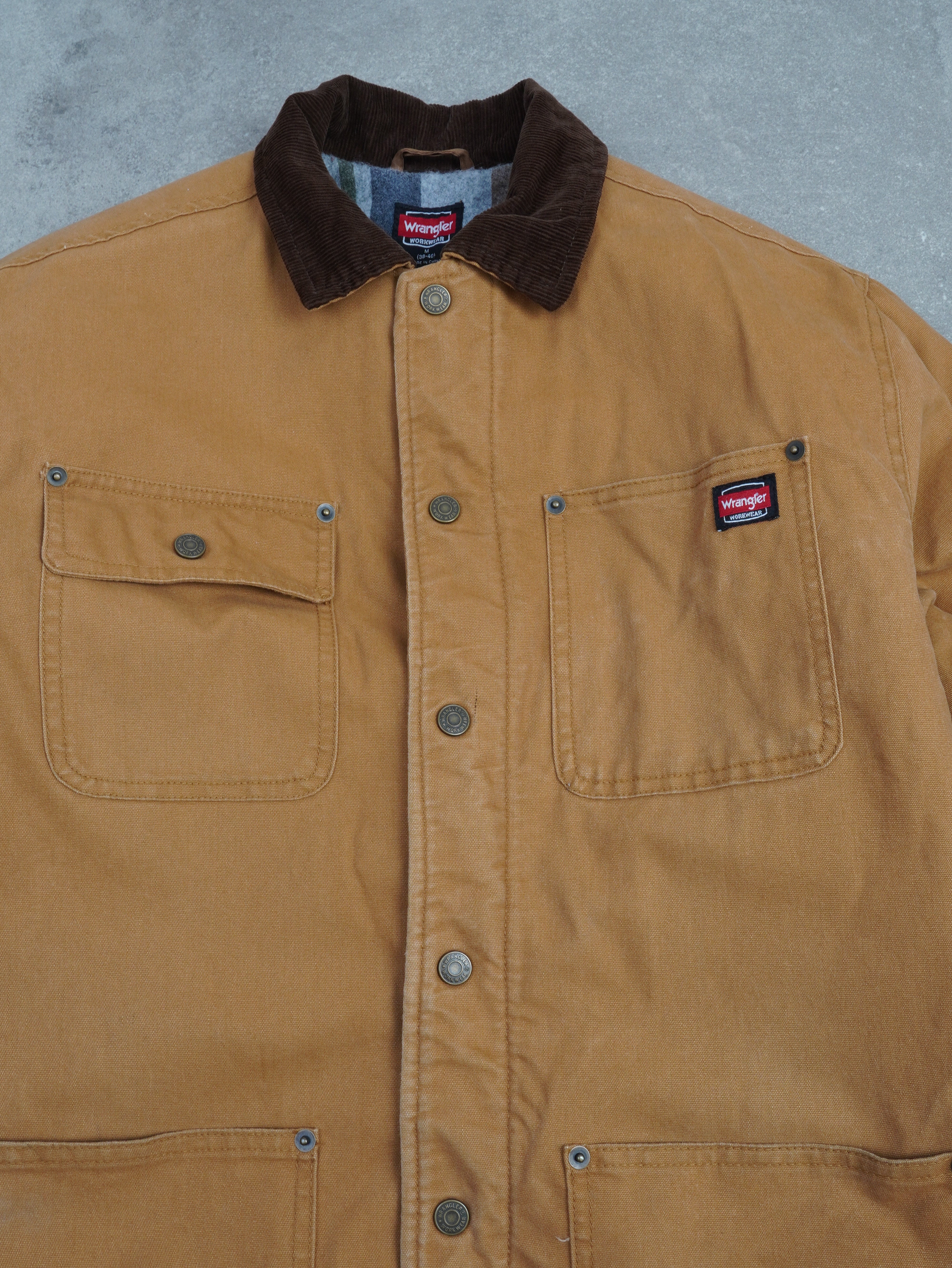 Wrangler Vintage Wrangler Workwear Jacke - M, Braun, Größe M, unisex, Zustand Gut, Preis 49.95€ – Rückansicht