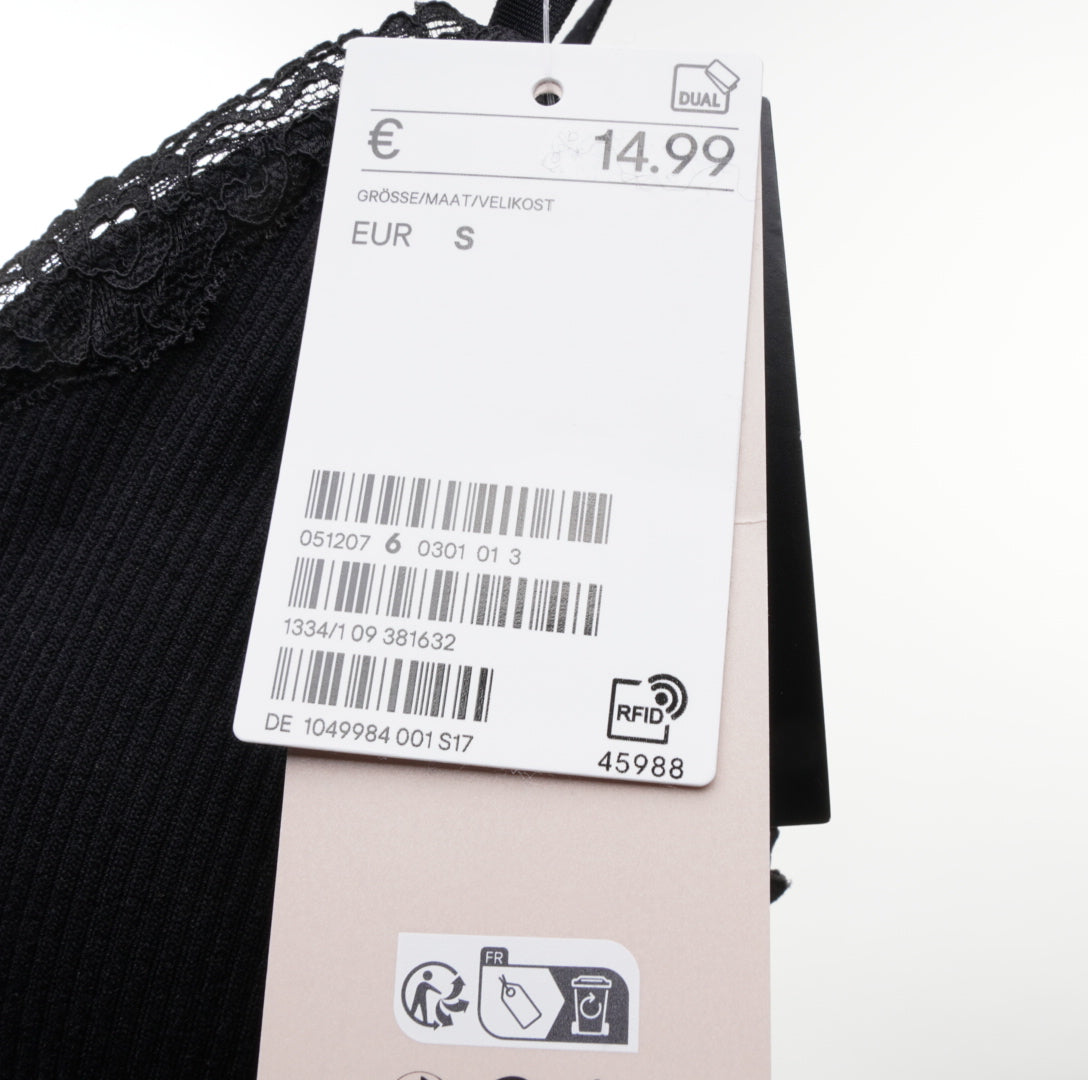 H&M Damen Top - S, Schwarz, Größe S, Damen, Zustand Neu mit Etikett, Preis 3€ – Etikett