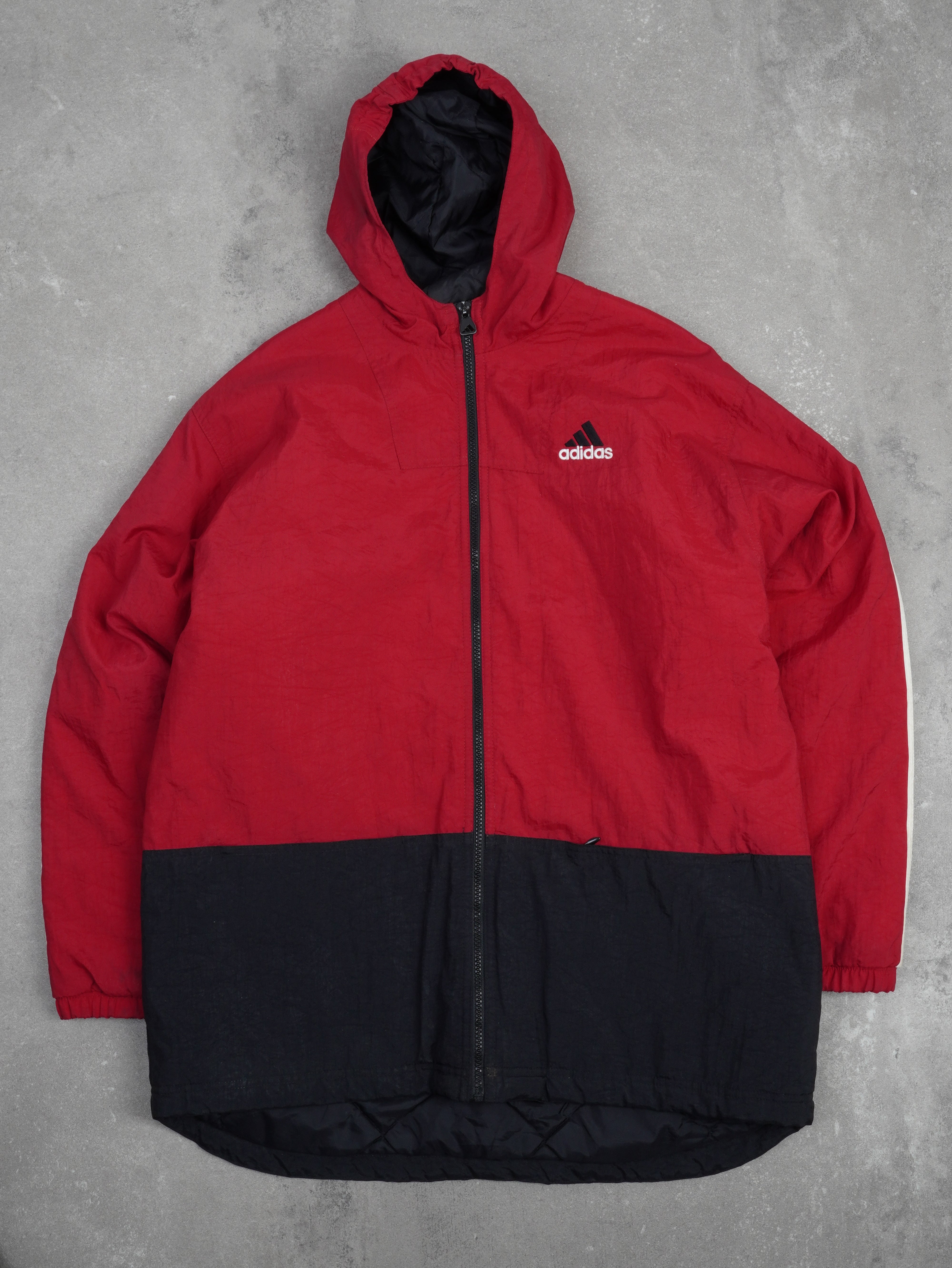 Adidas Vintage Adidas 90s Jacke - XL, Rot, Größe XL, unisex, Zustand Sehr gut, Preis 59.95€ – Vorderansicht