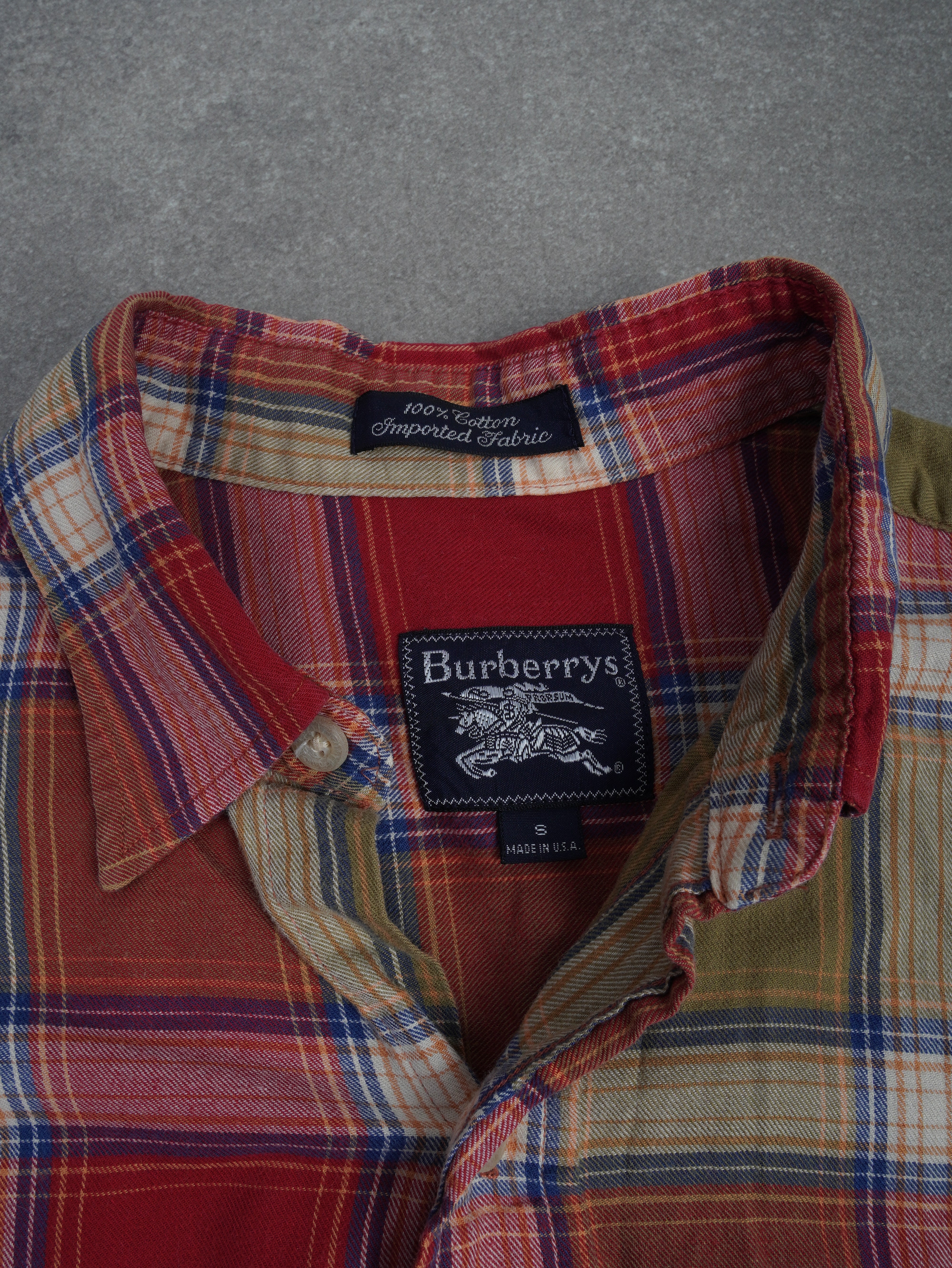 Burberrys Vintage Burberrys Cotton Hemd - S, Rot, Größe S, unisex, Zustand Sehr gut, Preis 129.95€ – Etikett