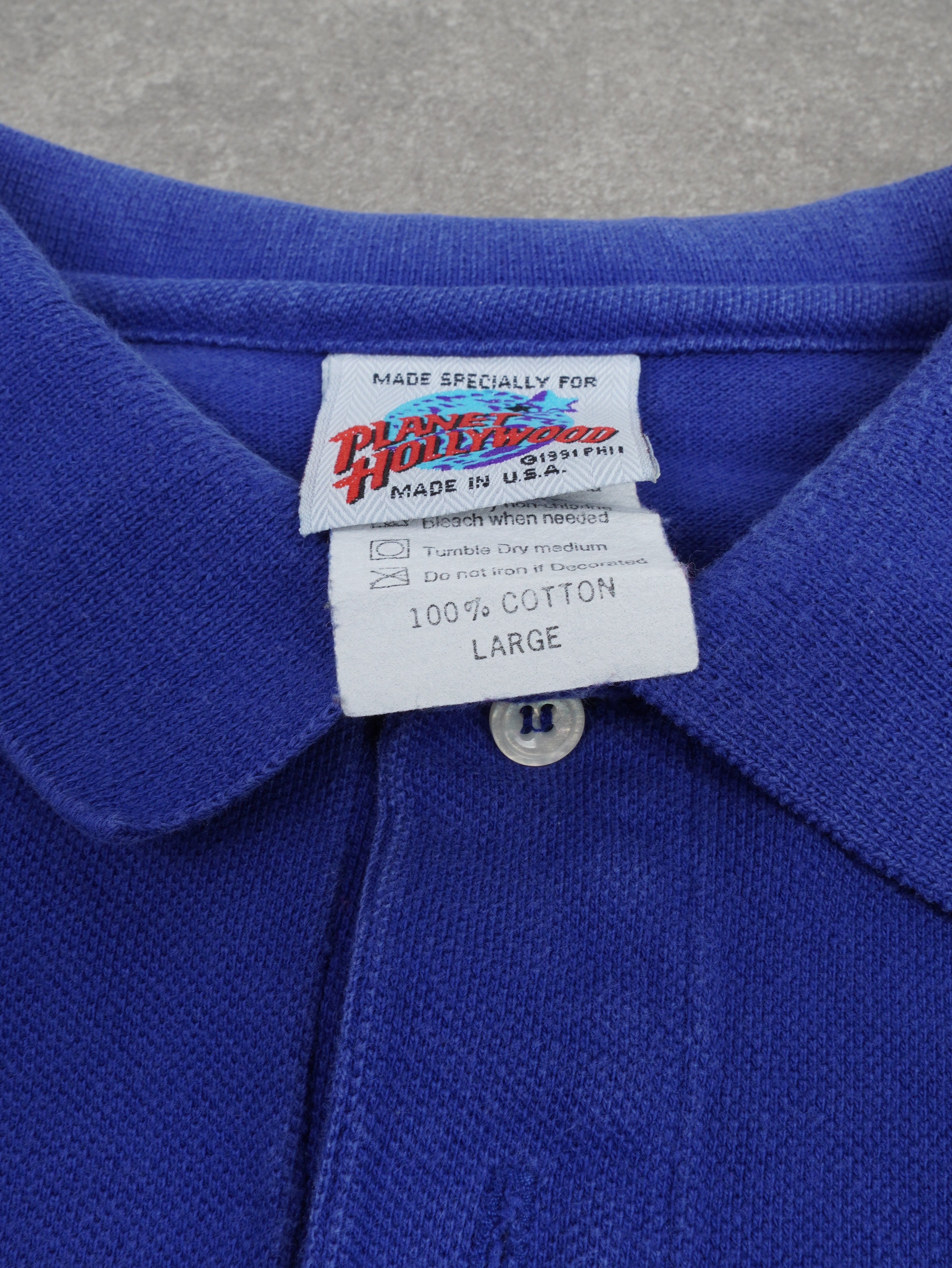 Planet Hollywood Vintage Planet Hollywood Poloshirt -  L, Blau, Größe L, unisex, Zustand Sehr gut, Preis 19.95€ – Etikett