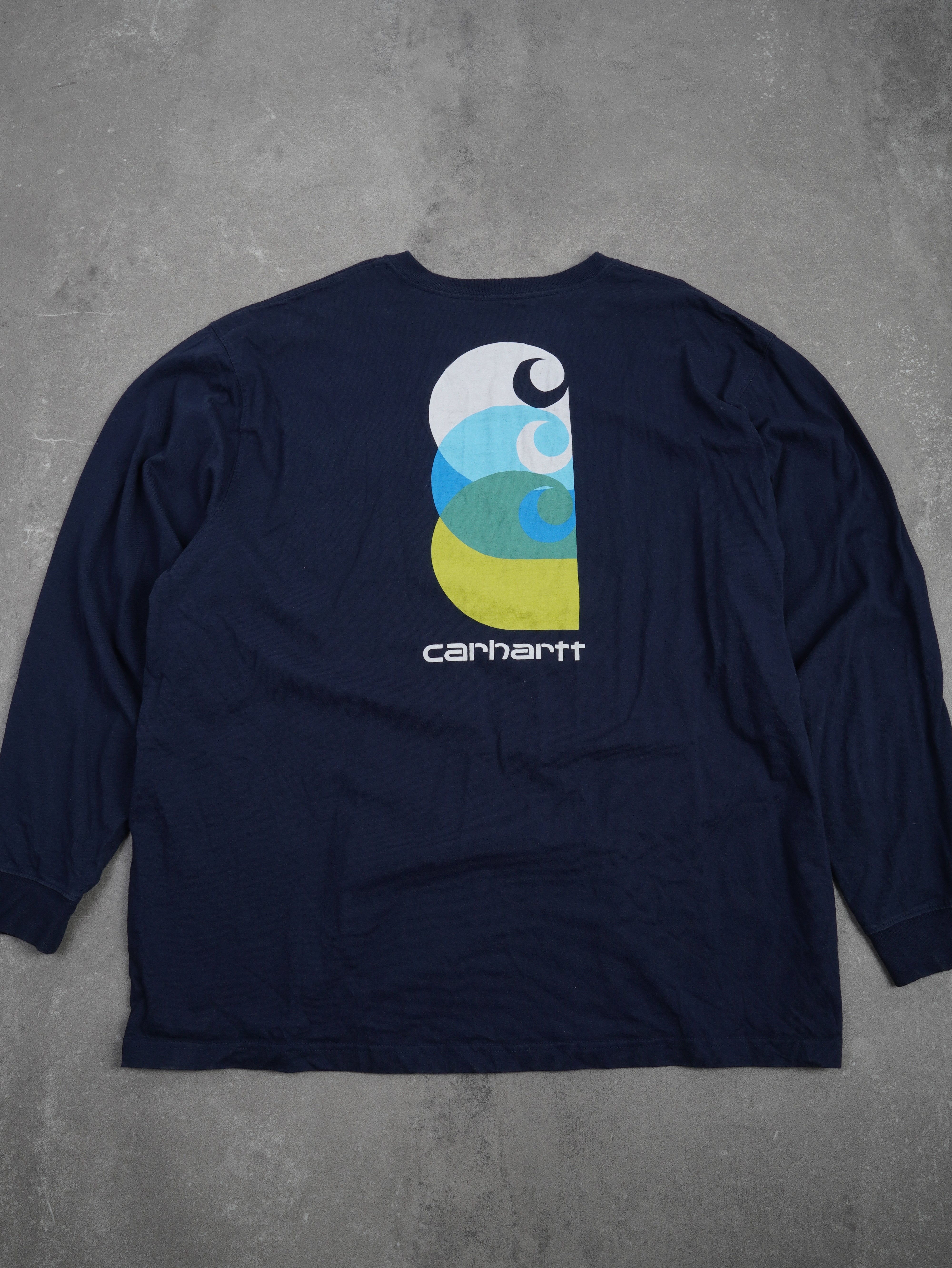 Carhartt Vintage Carhartt Langarmshirt - 2XL, Blau, Größe 2XL, unisex, Zustand Sehr Gut, Preis 29.95€ – Etikett