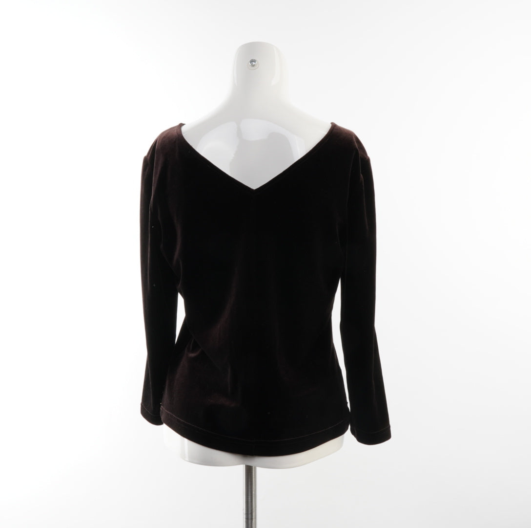 Cassani Damen Samt Langarmshirt - M, Braun, Größe M, Damen, Zustand Sehr Gut, Preis 8€ – Rückansicht