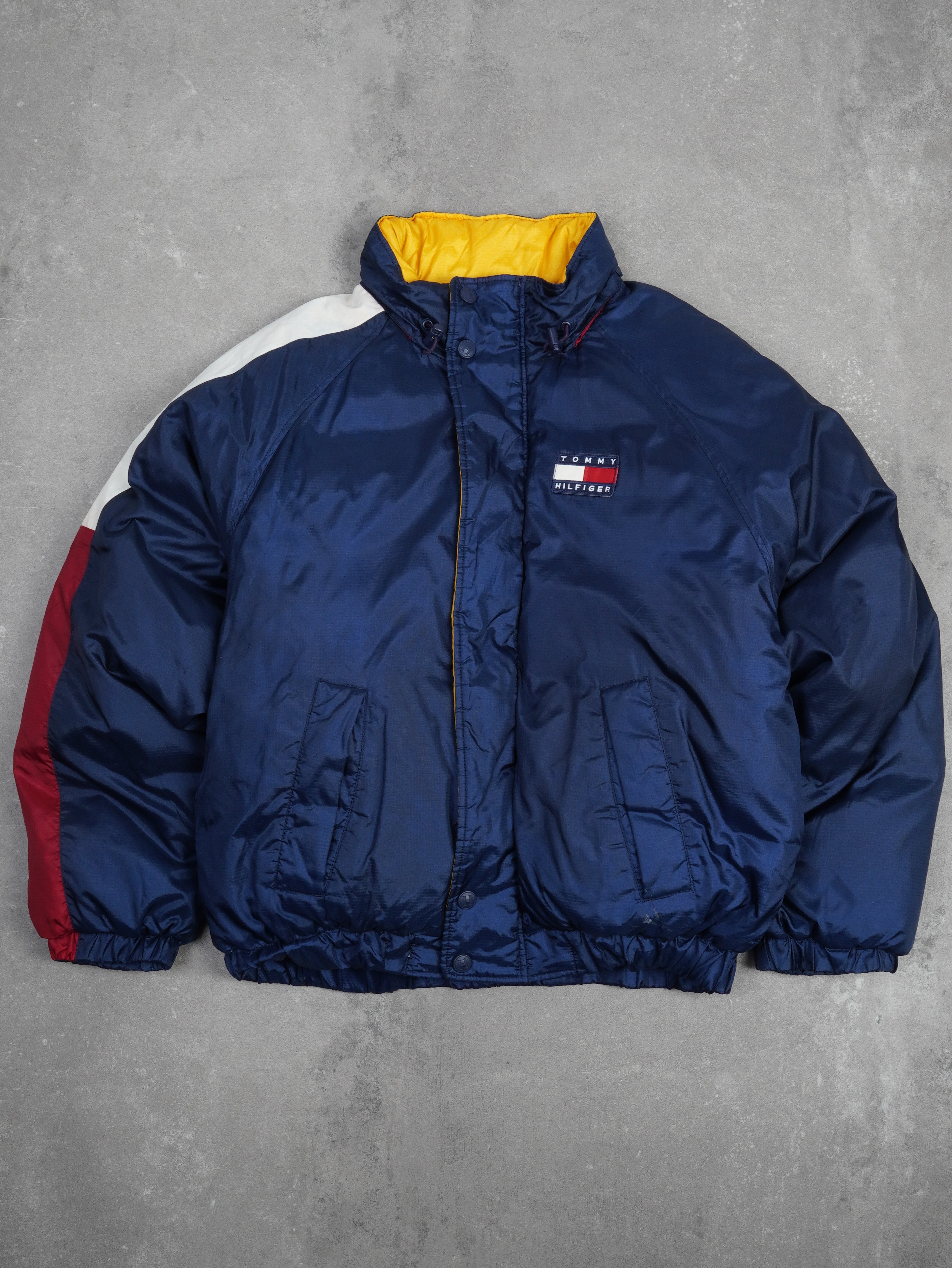 Tommy Hilfiger Vintage Tommy Hilfiger Puffer Jacke - L, Blau, Größe L, unisex, Zustand Gut, Preis 79.95€ – Rückansicht