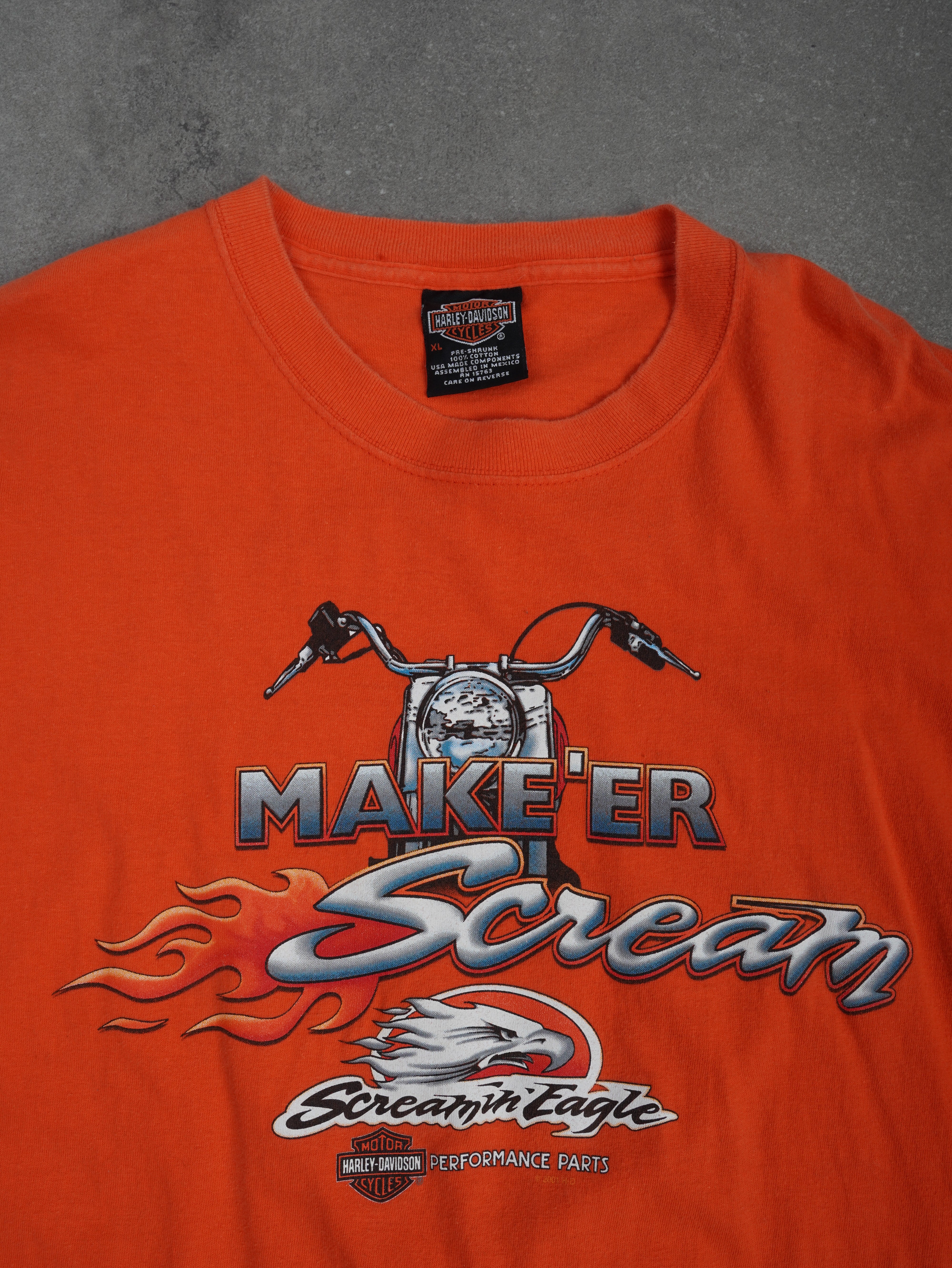 Harley Davidson Vintage Harley Davidson 2001 New Hampshire T-Shirt - XL, Orange, Größe XL, unisex, Zustand Gut, Preis 29.95€ – Rückansicht