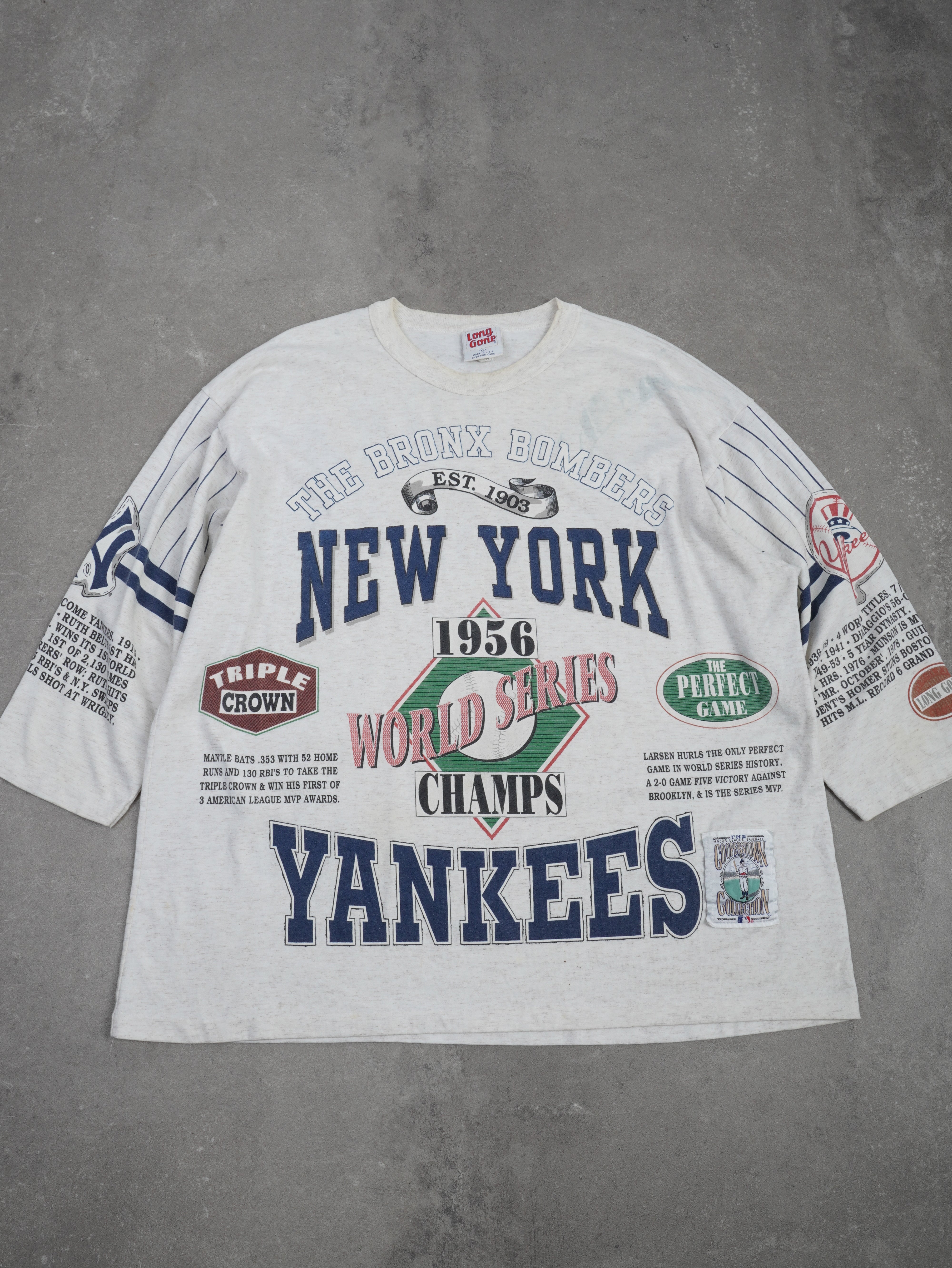 Long Gone Vintage Long Gone 90er New York Yankees Langarmshirt - XL, Beige, Größe XL, unisex, Zustand Gut, Preis 149.95€ – Vorderansicht