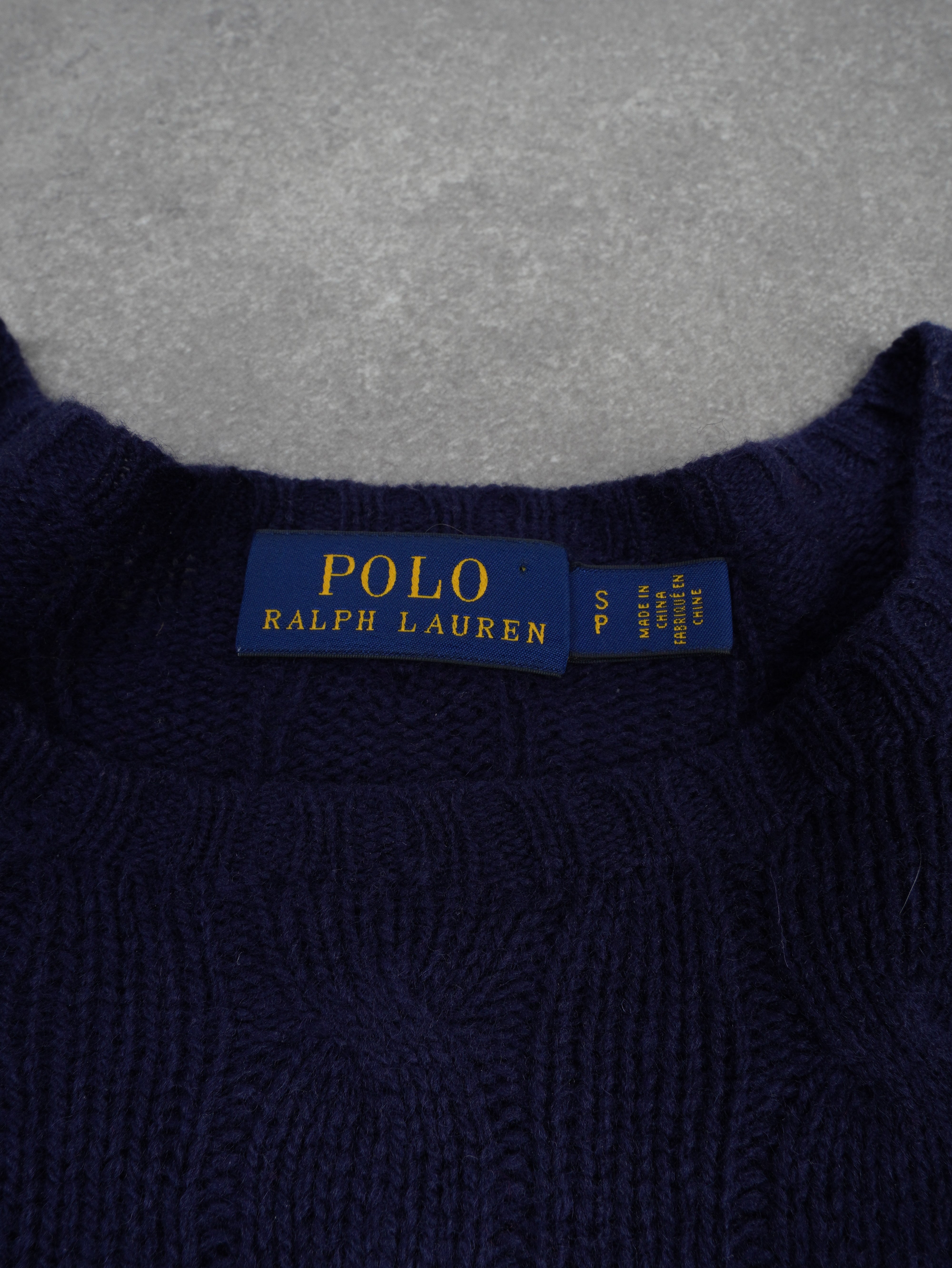 Ralph Lauren Vintage Ralph Lauren Zopfmuster Strickpullover - S, Blau, Größe S, unisex, Zustand Sehr gut, Preis 69.95€ – Etikett