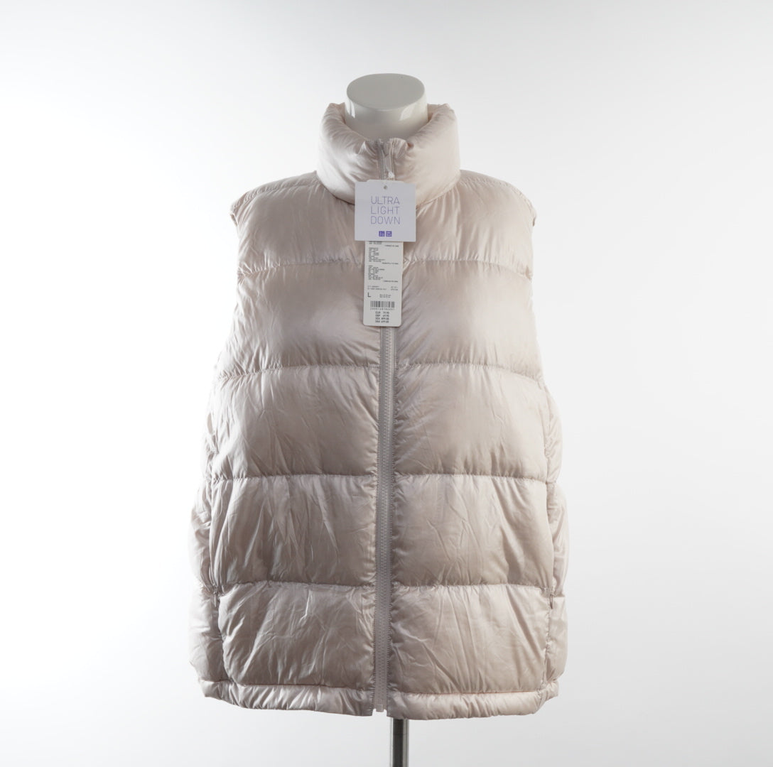 Uniqlo Damen Daunenweste - L, Beige, Größe L, Damen, Zustand Neu mit Etikett, Preis 40€ – Vorderansicht