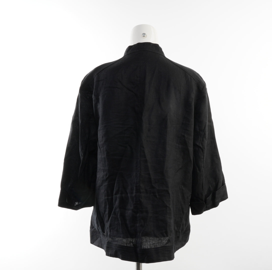 Franco Callegari Damen Linen Hemd - 2XL, Schwarz, Größe 2XL, Damen, Zustand Sehr Gut, Preis 10€ – Rückansicht