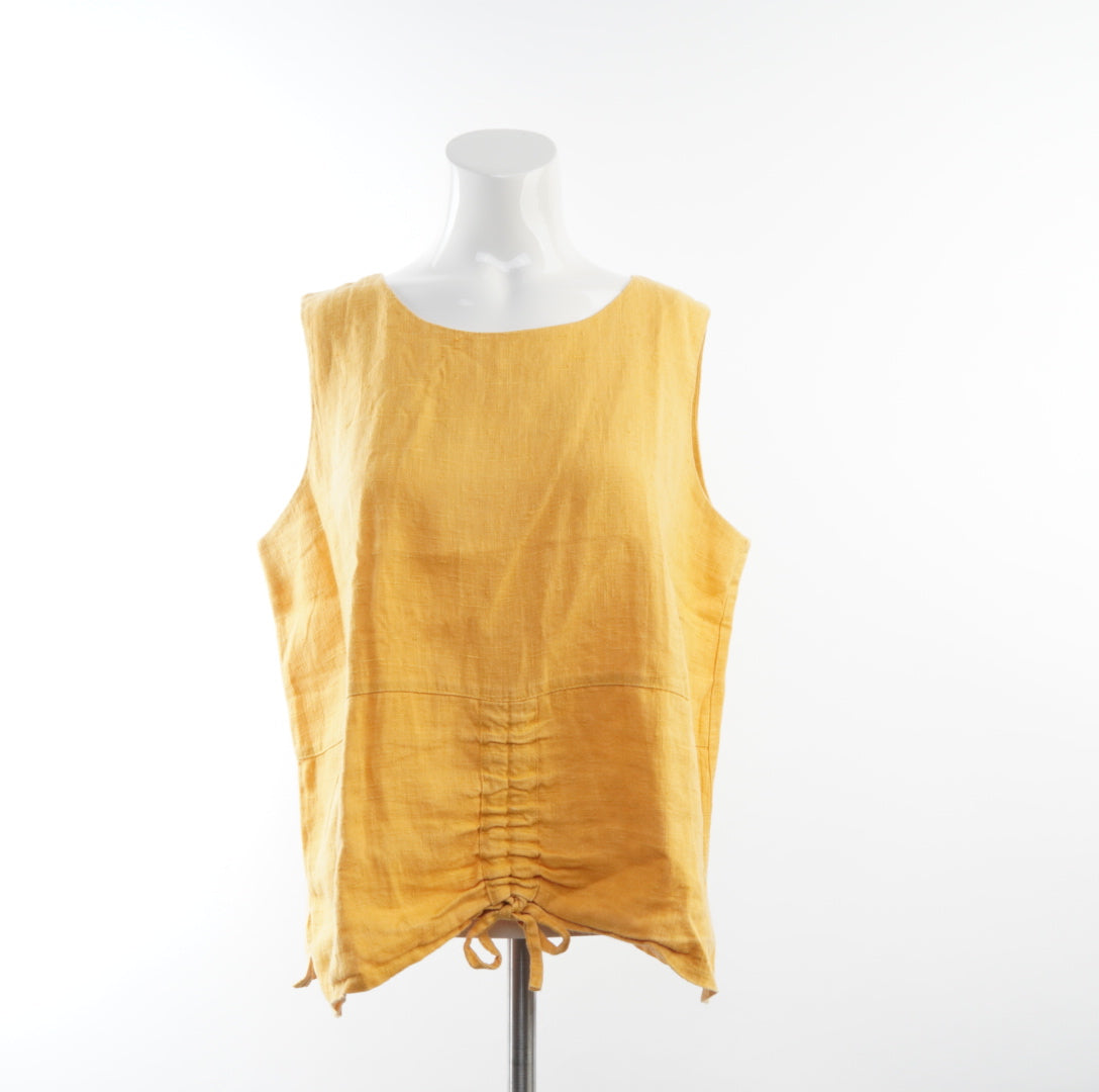Second Hand Damen Linen Bluse - 2XL, Gelb, Größe XL, Damen, Zustand Gut, Preis 7€ – Vorderansicht