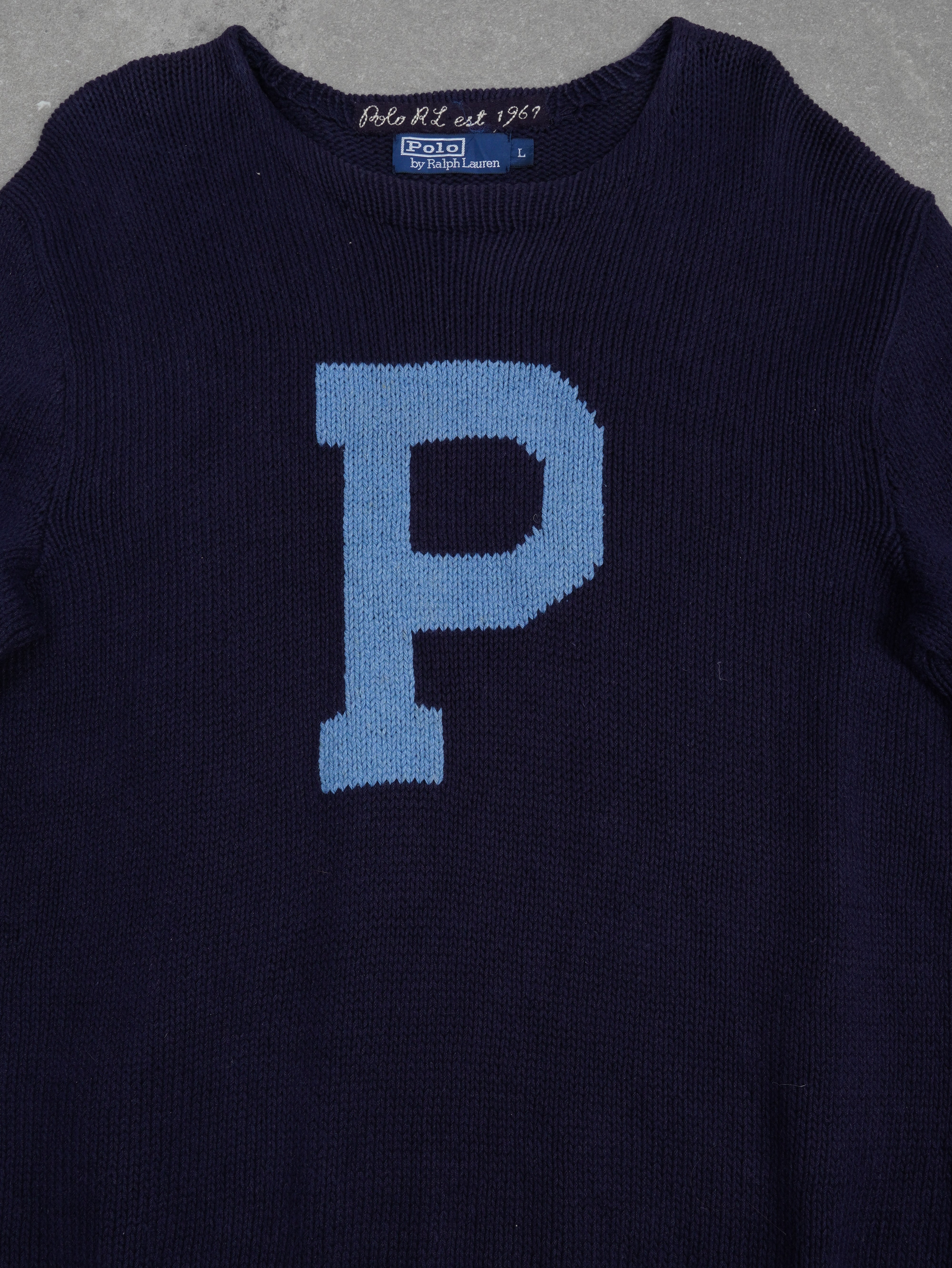 Ralph Lauren Vintage Polo Ralph Lauren Strickpullover - L, Blau, Größe L, unisex, Zustand Sehr gut, Preis unbekannt€ – Rückansicht