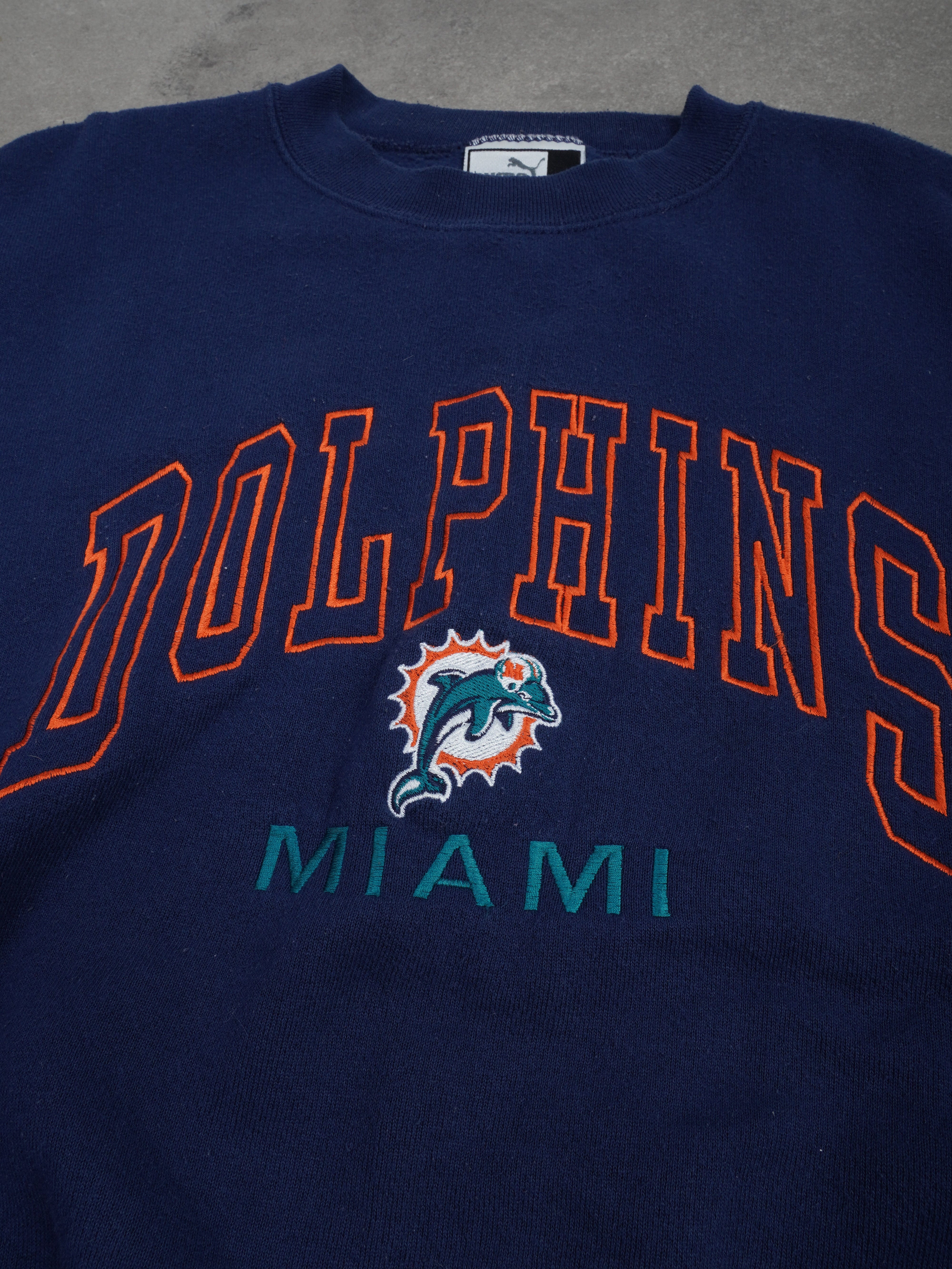 Puma Vintage Puma 90s Miami Dolphins Sweater - XL, Blau, Größe XL, unisex, Zustand Sehr gut, Preis 49.95€ – Rückansicht