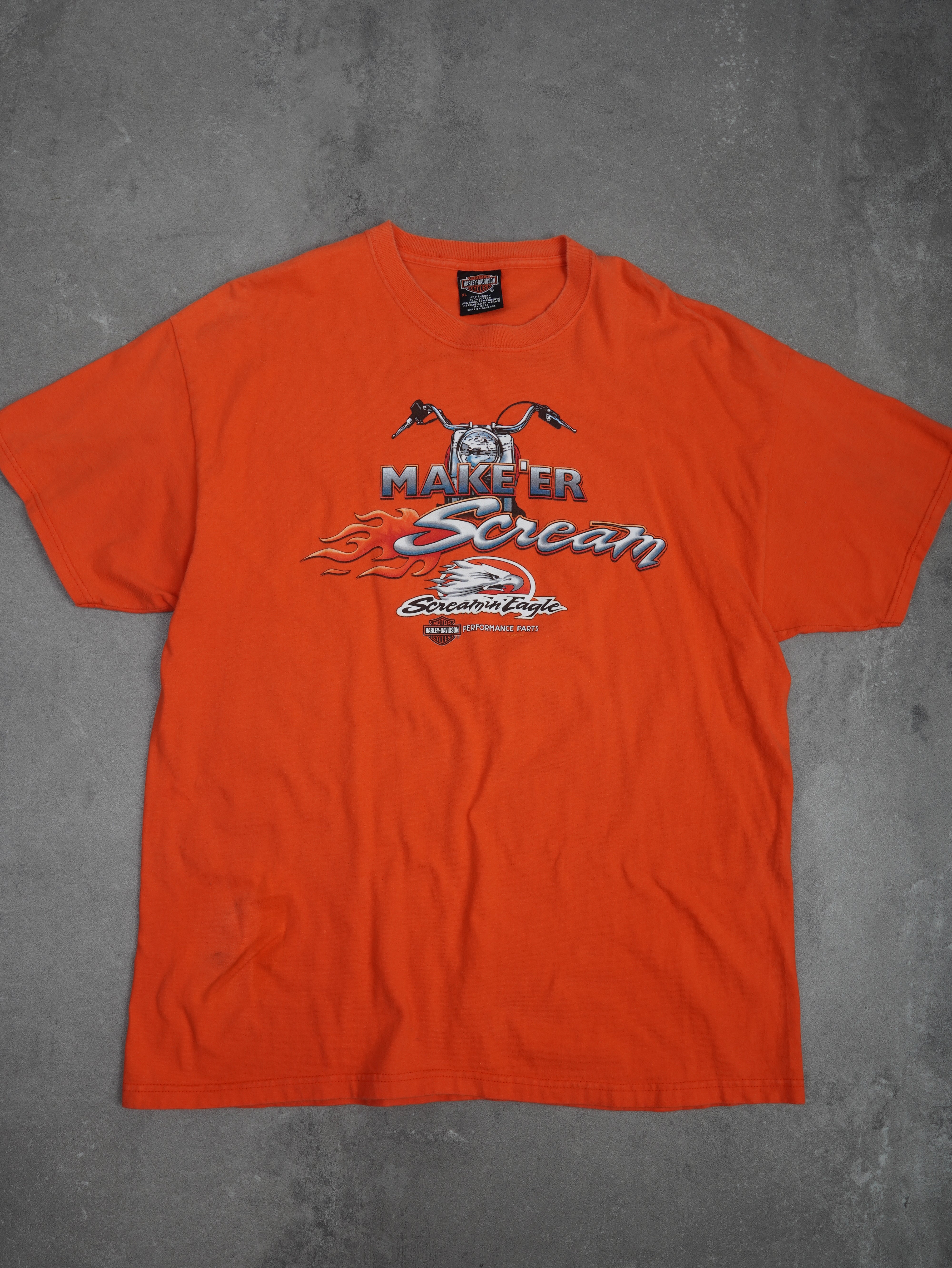 Harley Davidson Vintage Harley Davidson 2001 New Hampshire T-Shirt - XL, Orange, Größe XL, unisex, Zustand Gut, Preis 29.95€ – Vorderansicht