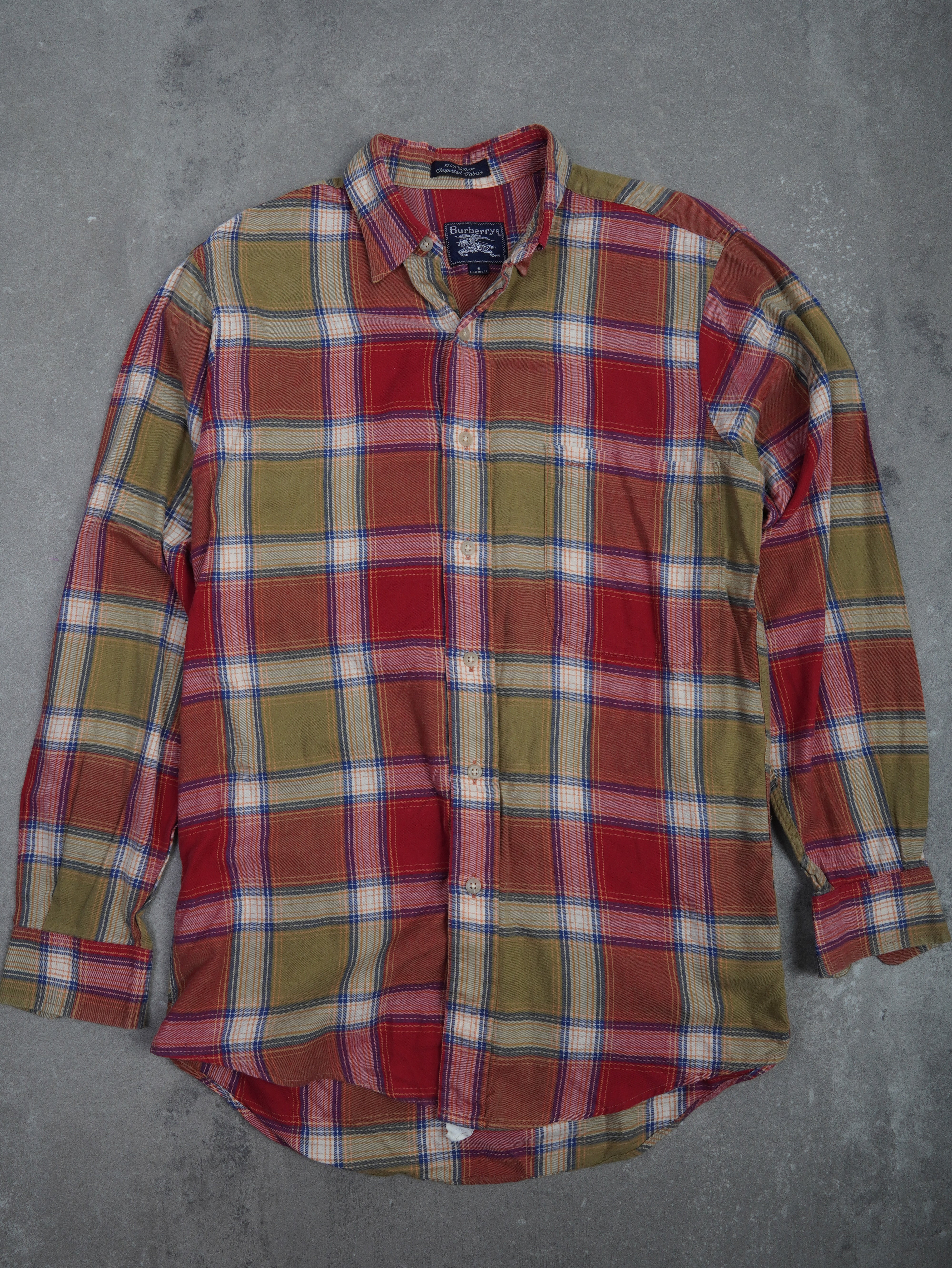 Burberrys Vintage Burberrys Cotton Hemd - S, Rot, Größe S, unisex, Zustand Sehr gut, Preis 129.95€ – Vorderansicht