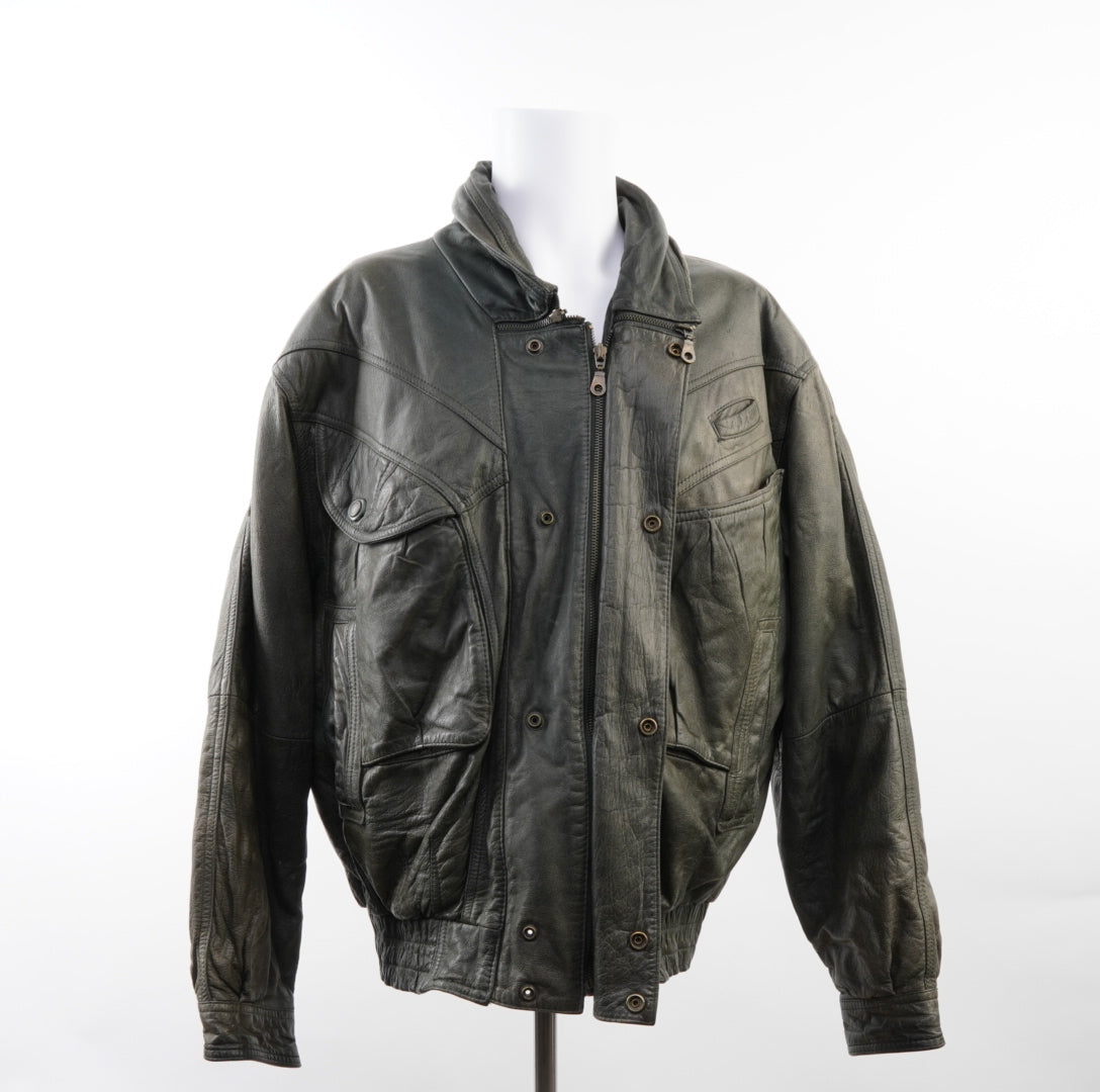 Capra Herren Leder Jacke - L, Grün, Größe L, Herren, Zustand Sehr Gut, Preis 50€ – Vorderansicht