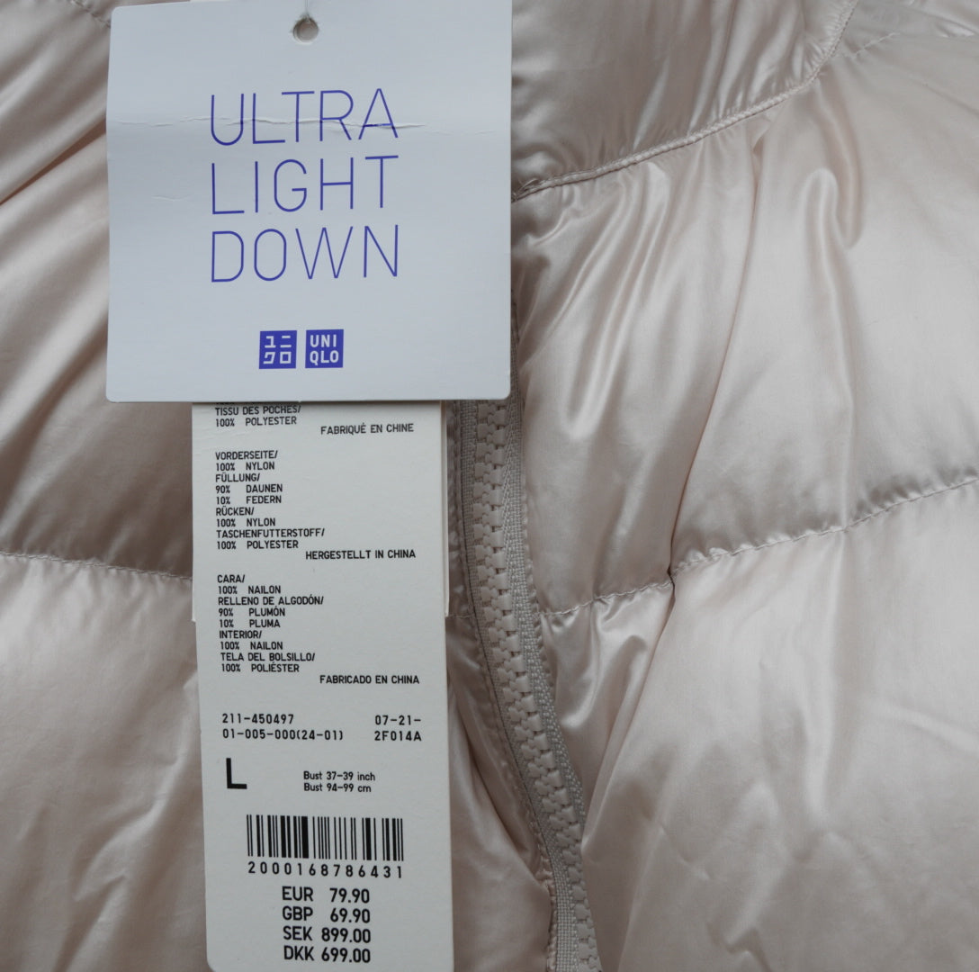 Uniqlo Damen Daunenweste - L, Beige, Größe L, Damen, Zustand Neu mit Etikett, Preis 40€ – Etikett