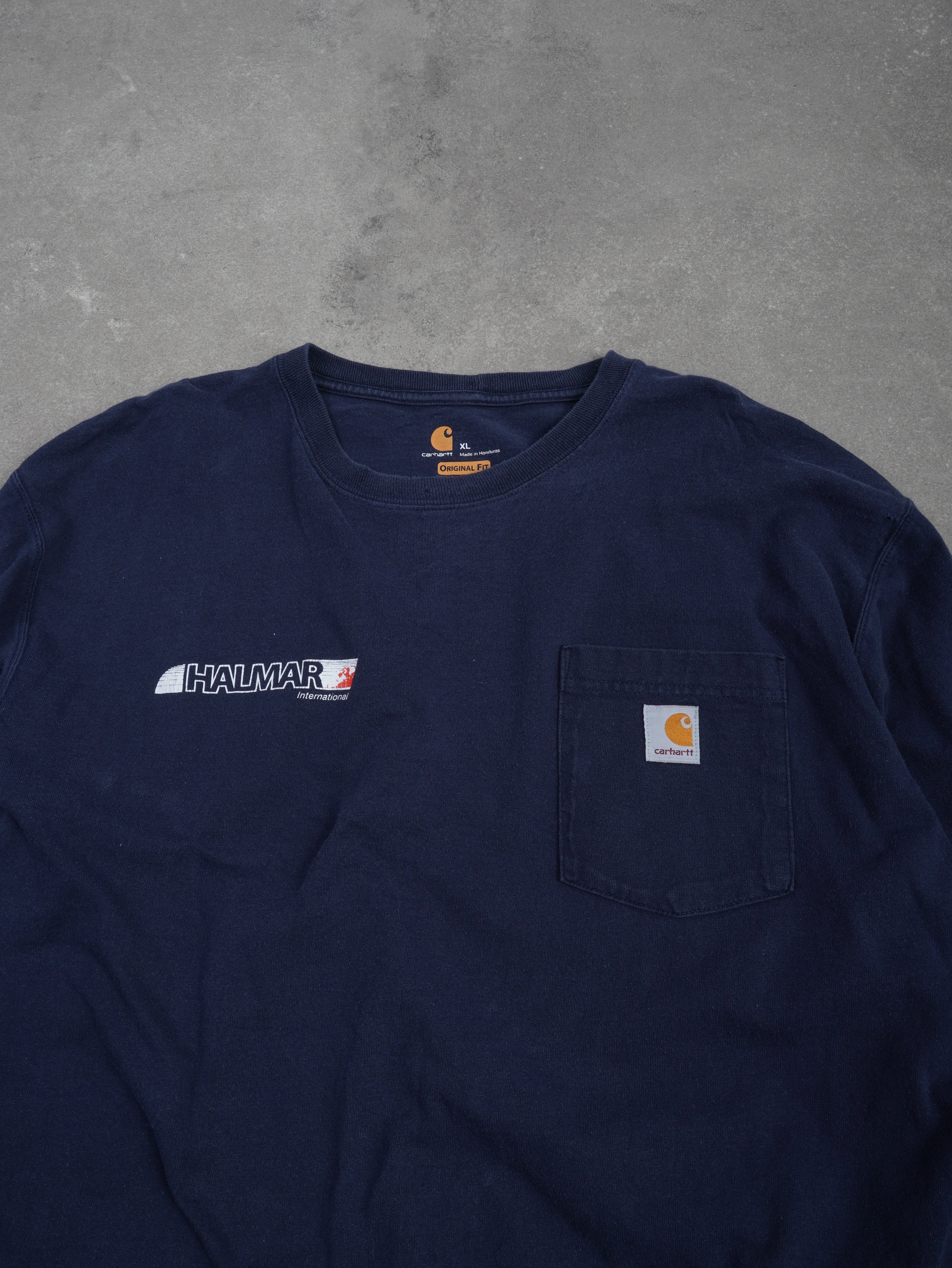 Carhartt Vintage Carhartt Langarmshirt - XL, Blau, Größe XL, unisex, Zustand Sehr Gut, Preis 29.95€ – Rückansicht