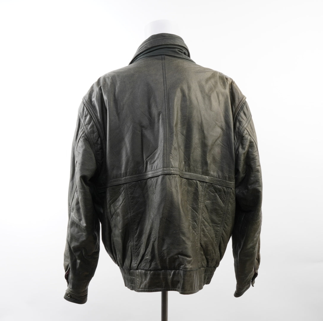 Capra Herren Leder Jacke - L, Grün, Größe L, Herren, Zustand Sehr Gut, Preis 50€ – Rückansicht