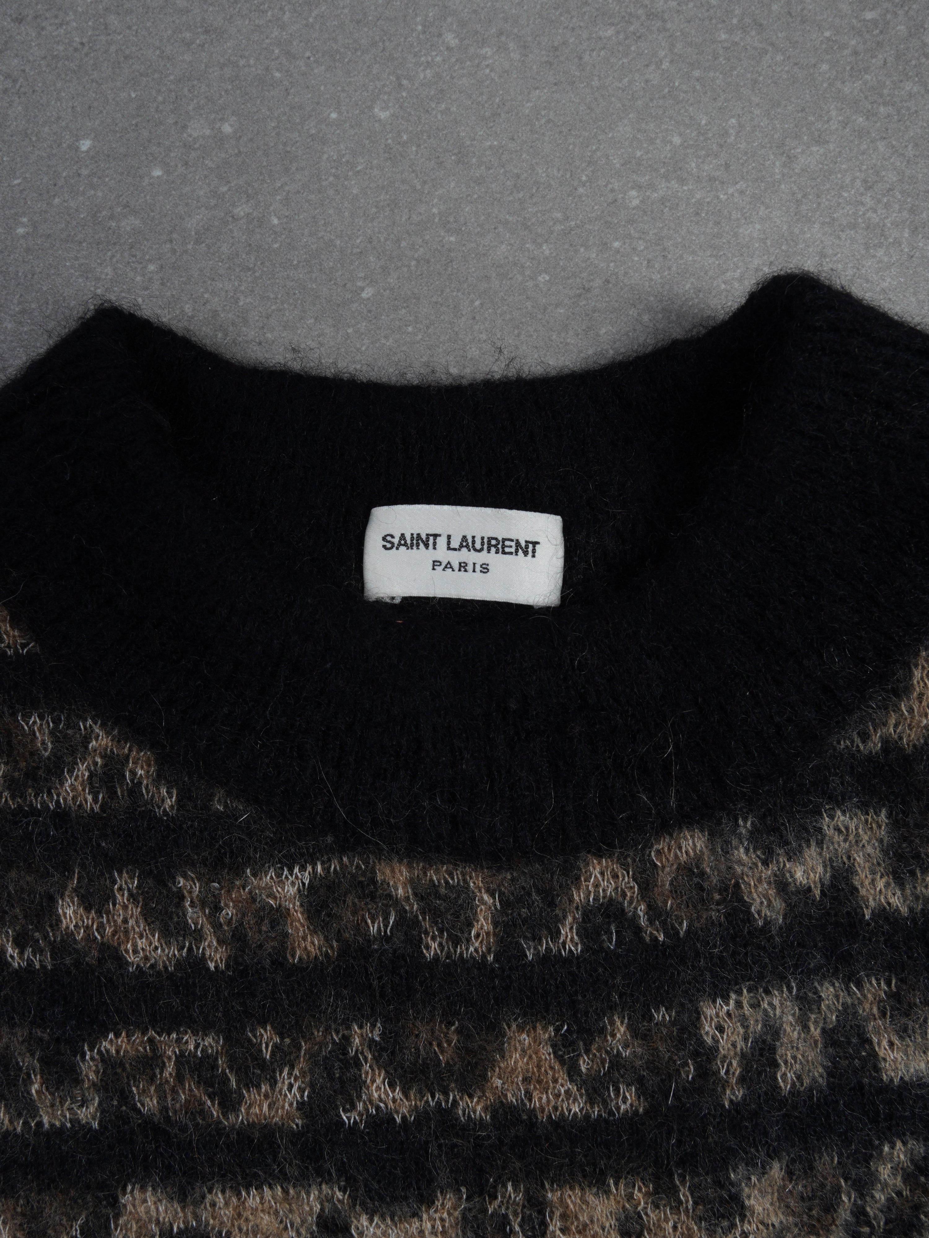 Vintage Saint Laurent Paris Leopard Pullover - M - NFF Vintage